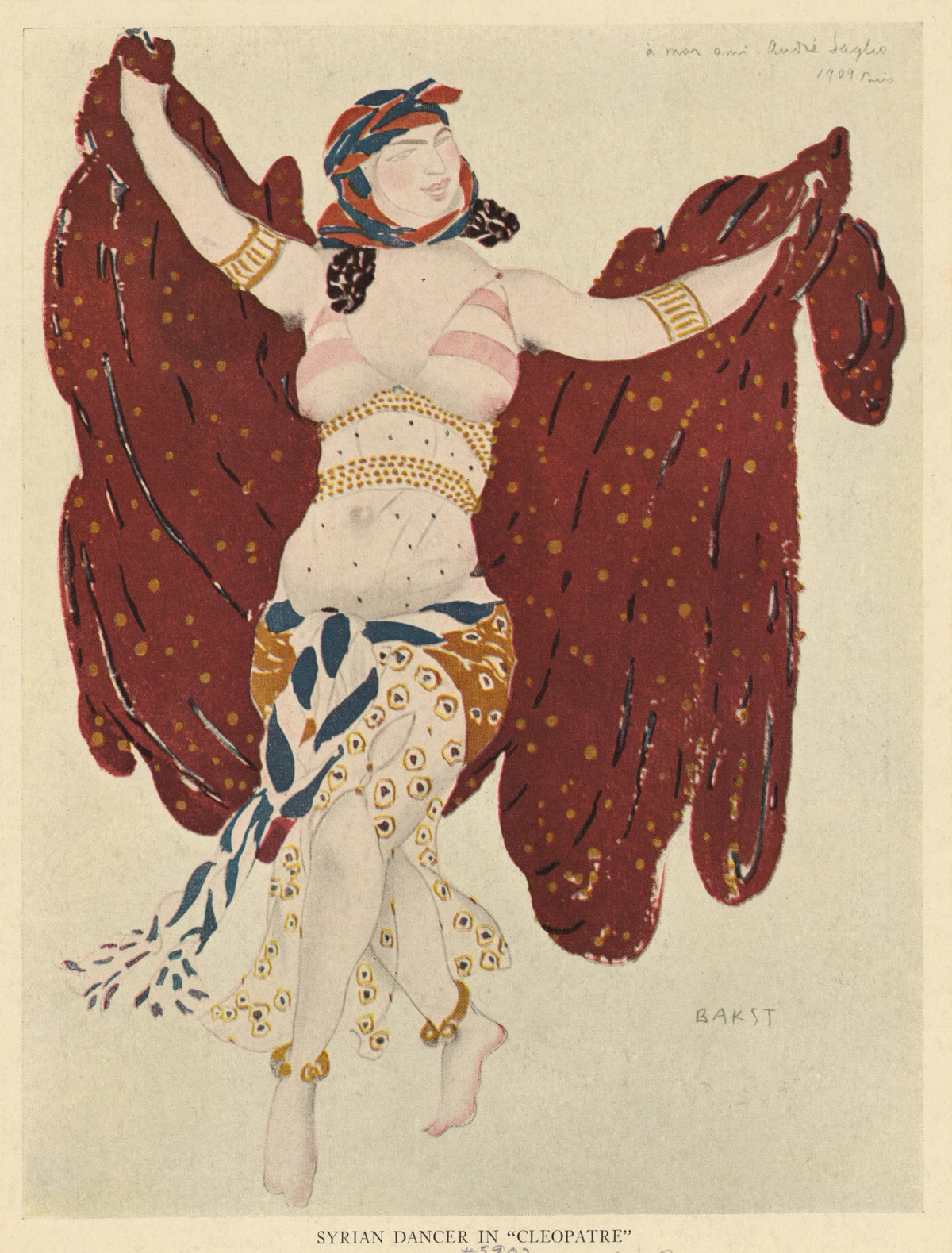 Léon Bakst - Syrian dancer in 'Cleopatre' (1909-1916)