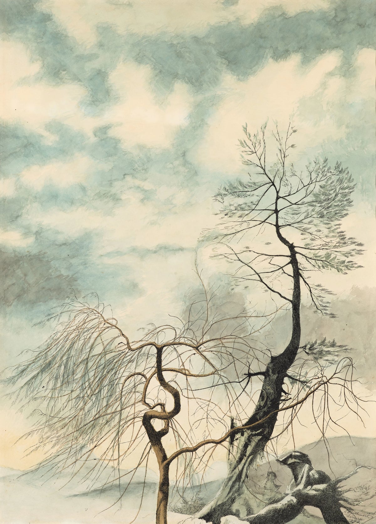 Léon Spilliaert - Arbres hivernaux (1942)