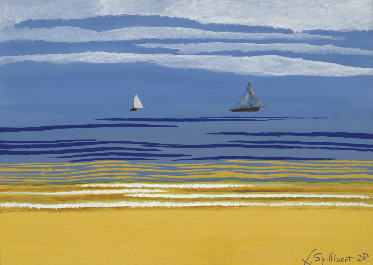Léon Spilliaert - Marine avec bateaux à voiles (1925)