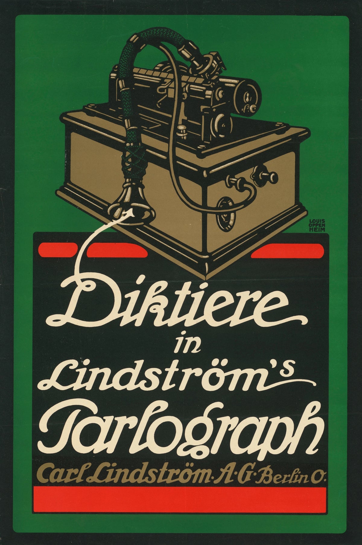 Louis Oppenheim - Diktiere in Lindström's Parlograph Carl Lindström AG Berlin (1912)