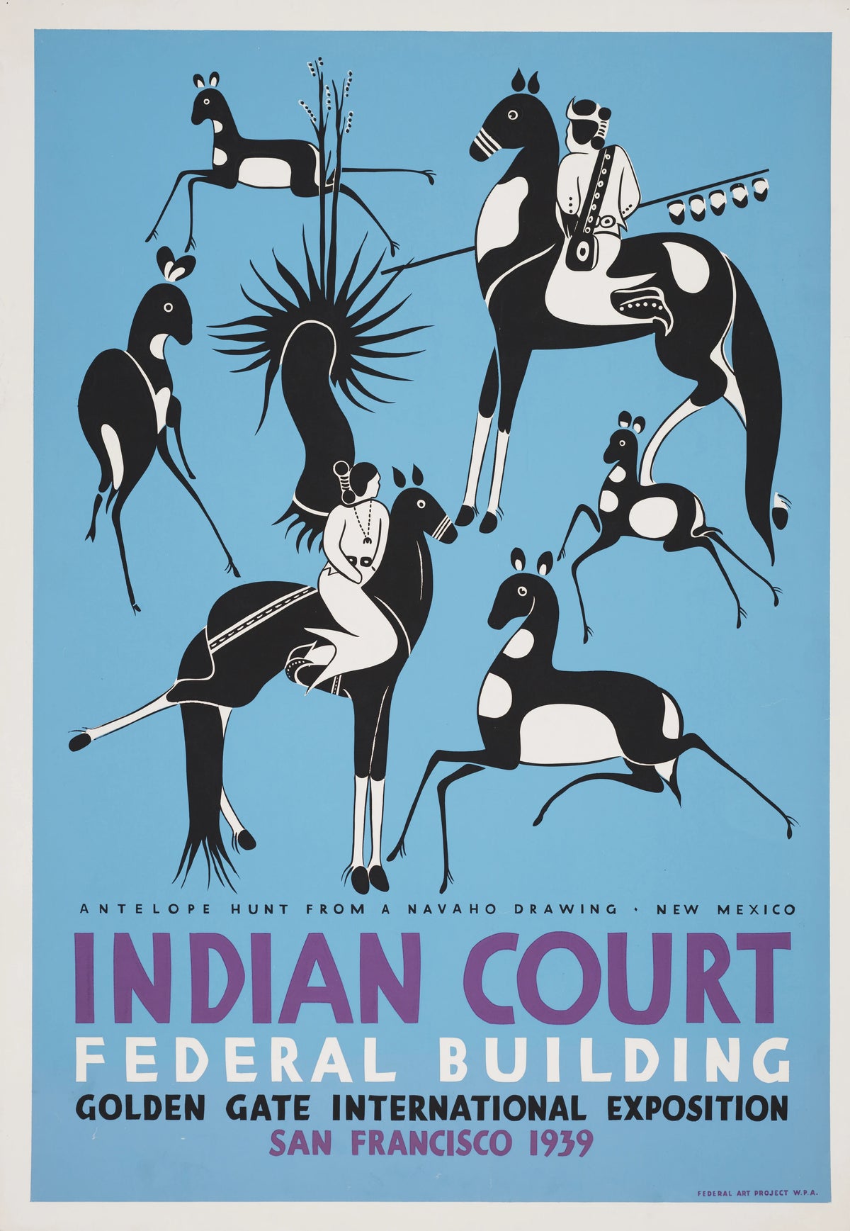Louis Siegriest - Antelope hunt from a Navaho drawing, New Mexico (1939)