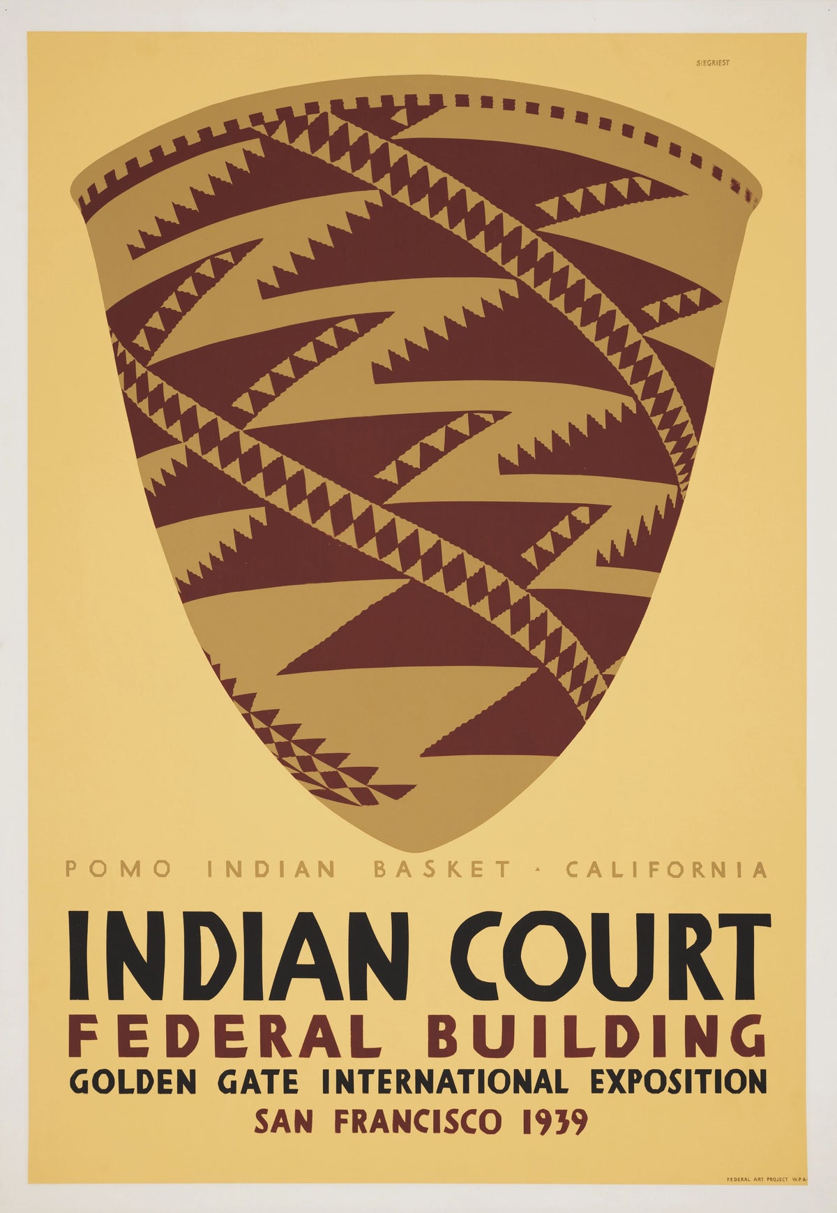 Louis Siegriest - Pomo Indian basket, California (1939)