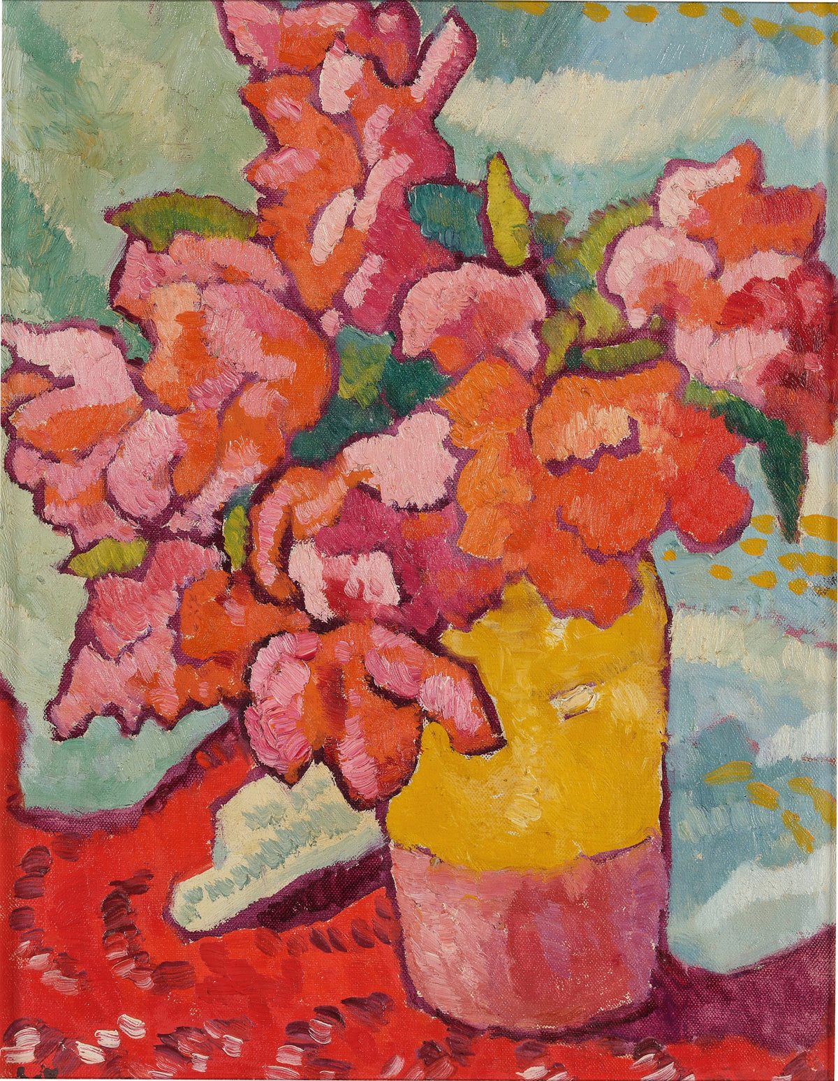 Louis Valtat - Fleurs rouges dans une cruche jaune (1943)