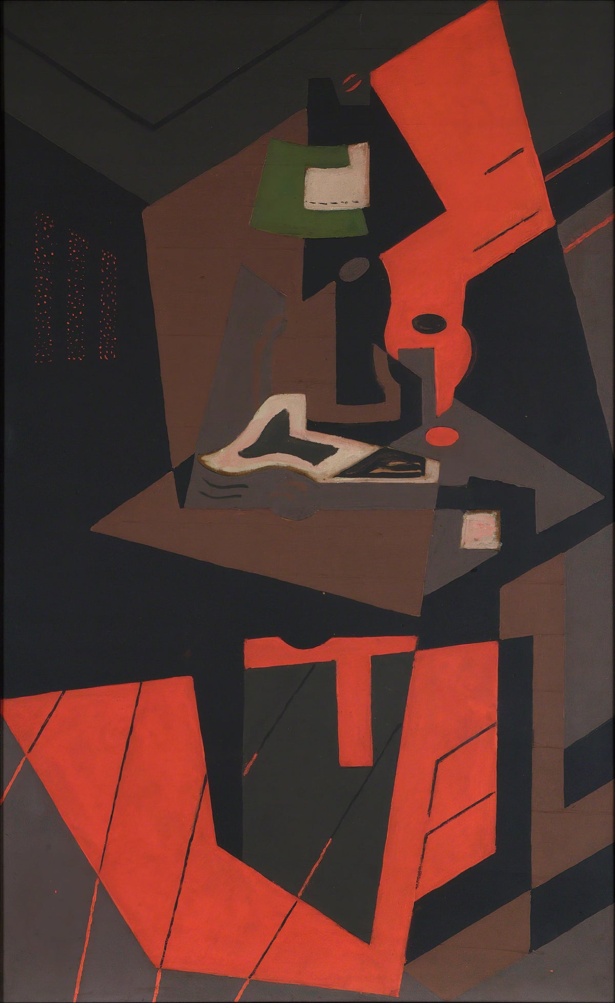 María Blanchard - Still Life with Red Lamp (1916-1918)