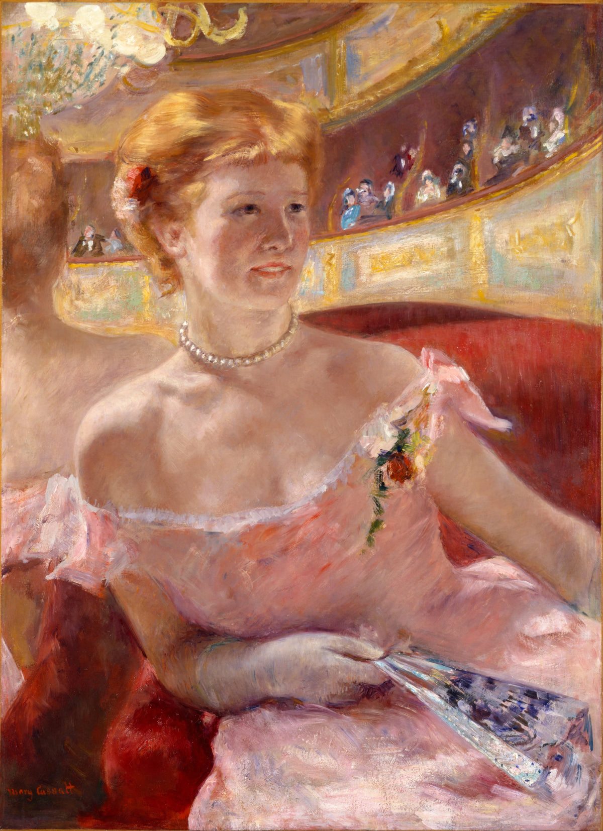 Mary Cassatt - Woman with a Pearl Necklace in a Loge