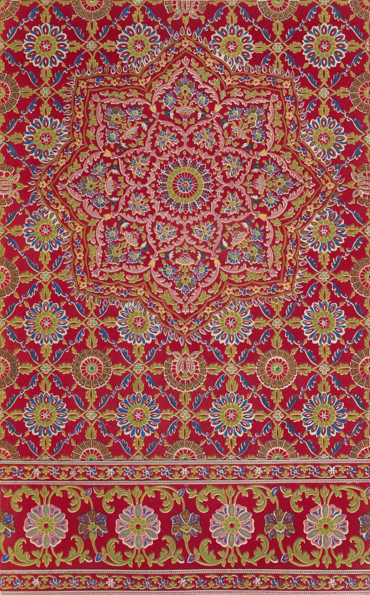 Matthew Digby Wyatt - Indian embroidery on crimson silk (1851-1853)