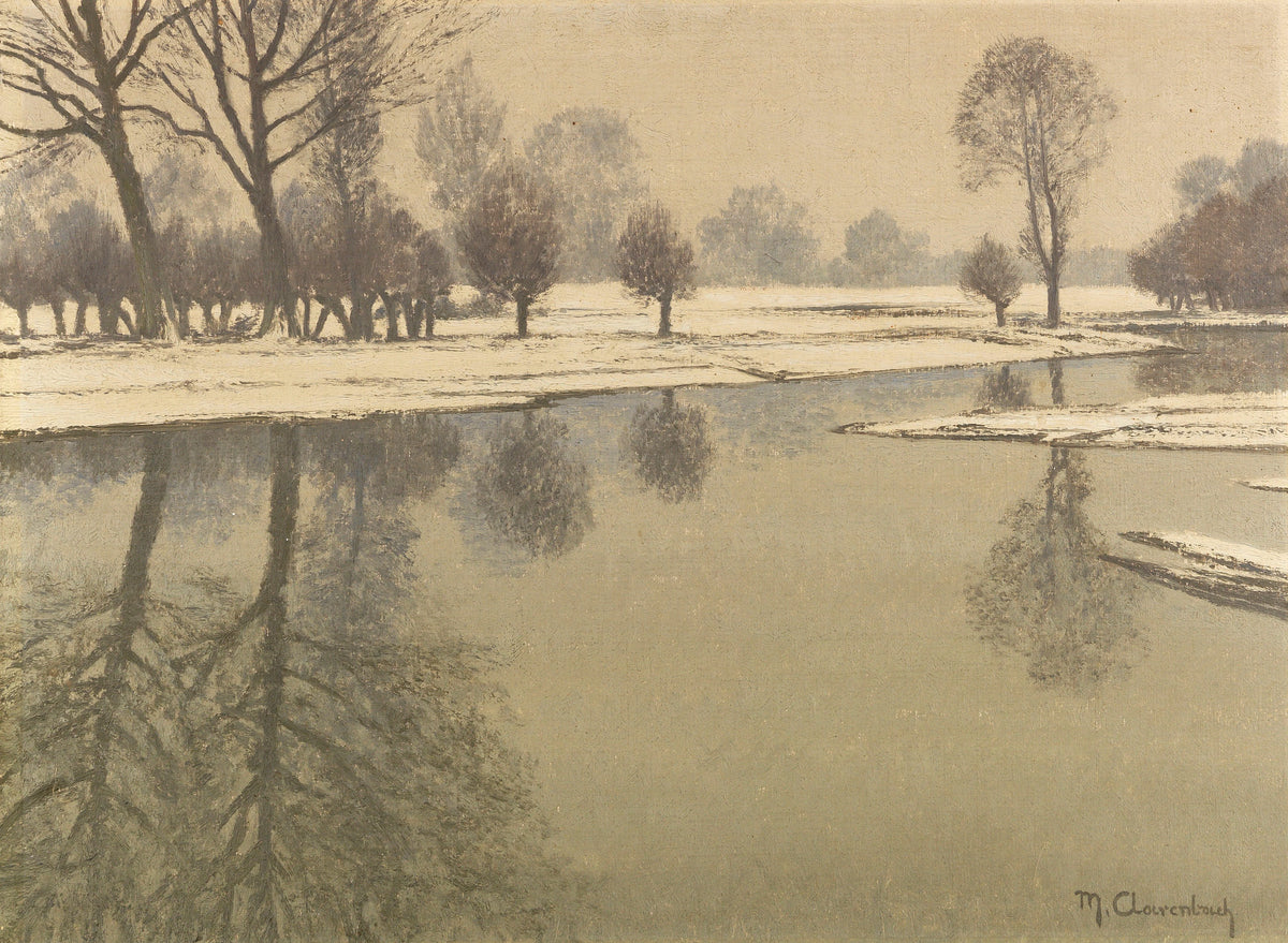 Max Clarenbach - Winterlandschaft am Niederrhein, bei Wittlaer (circa 1920-1930)