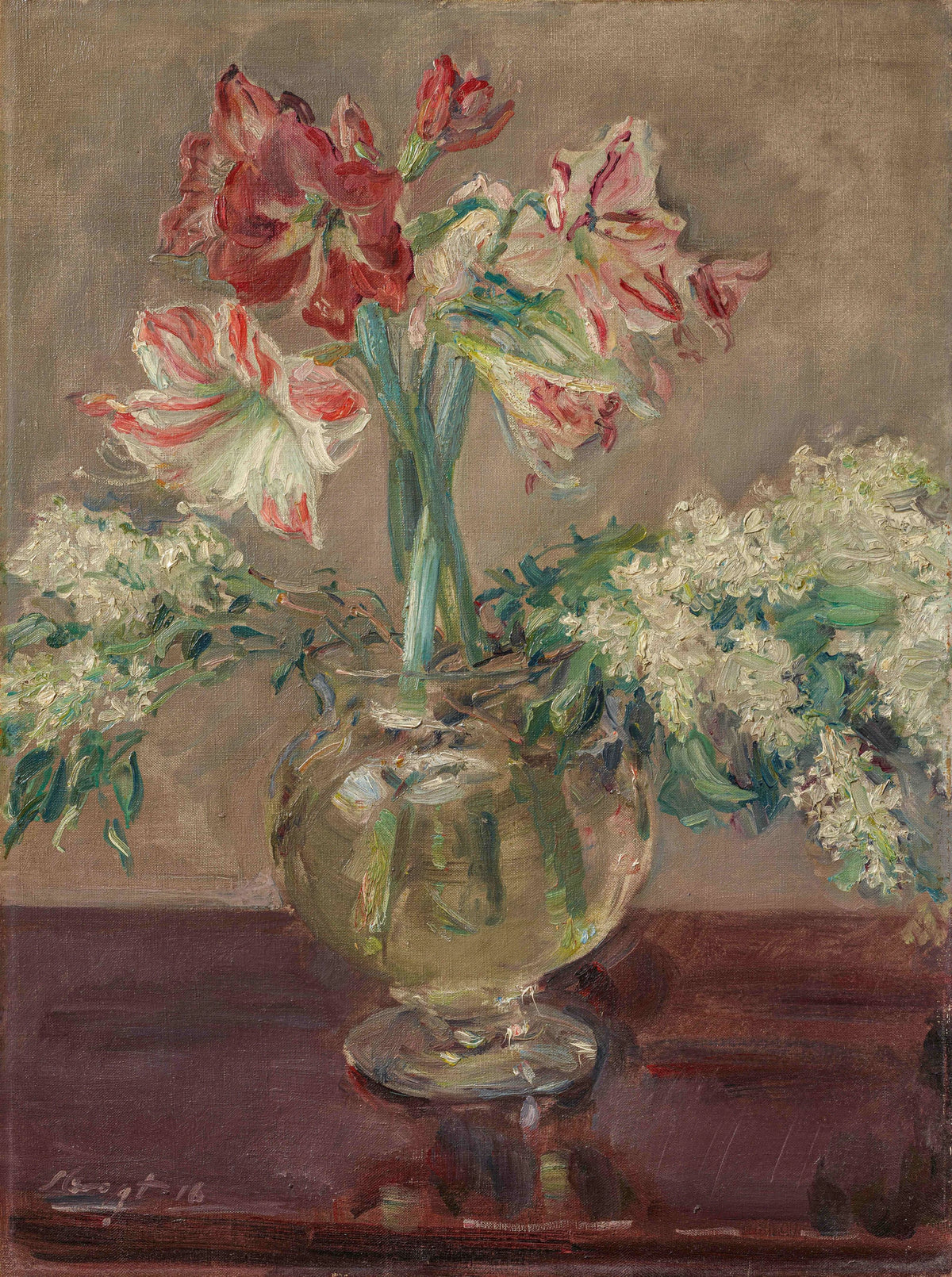 Max Slevogt - Amaryllis und Flieder (1916)