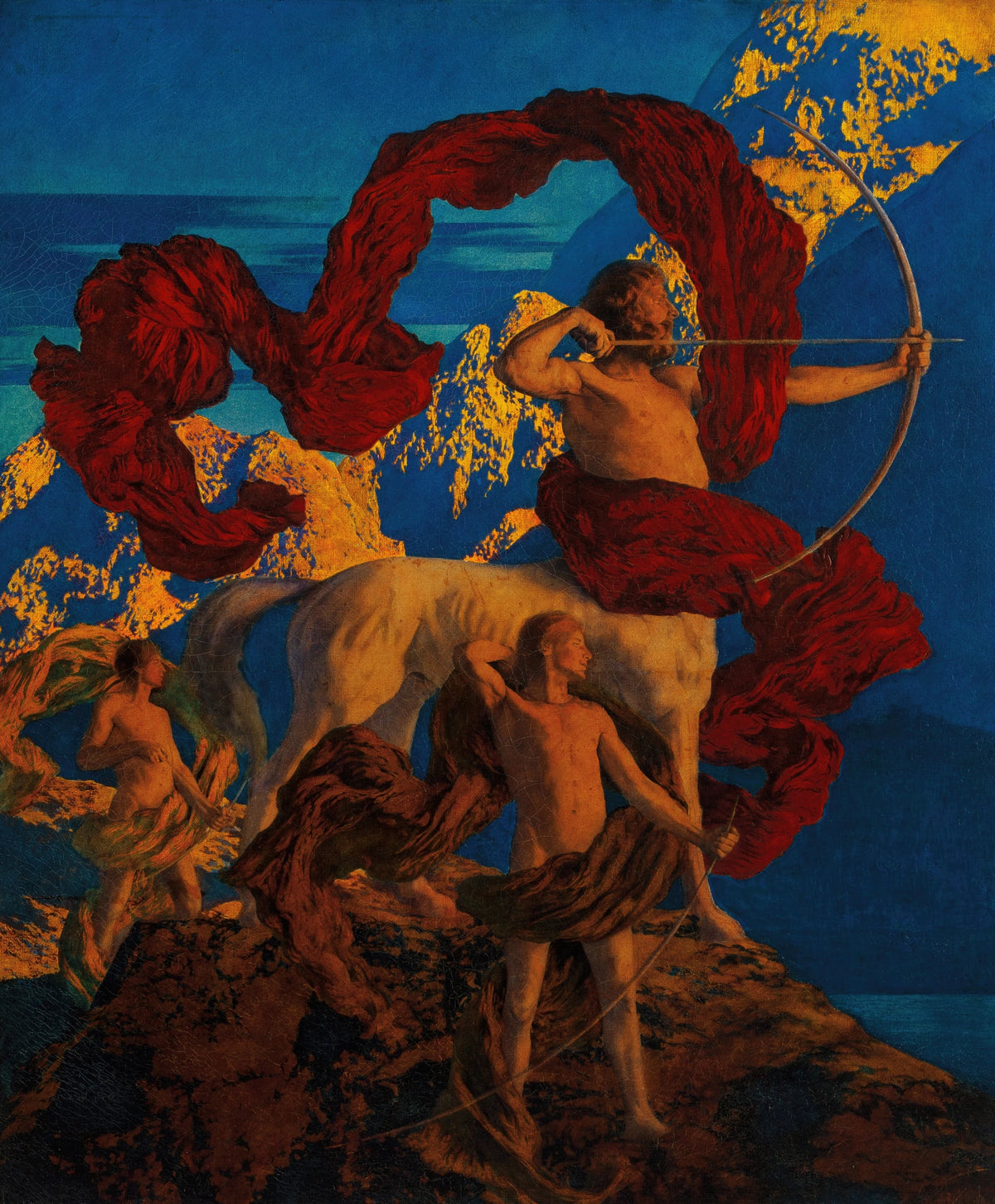 Maxfield Parrish - Jason and His Teacher (1909)