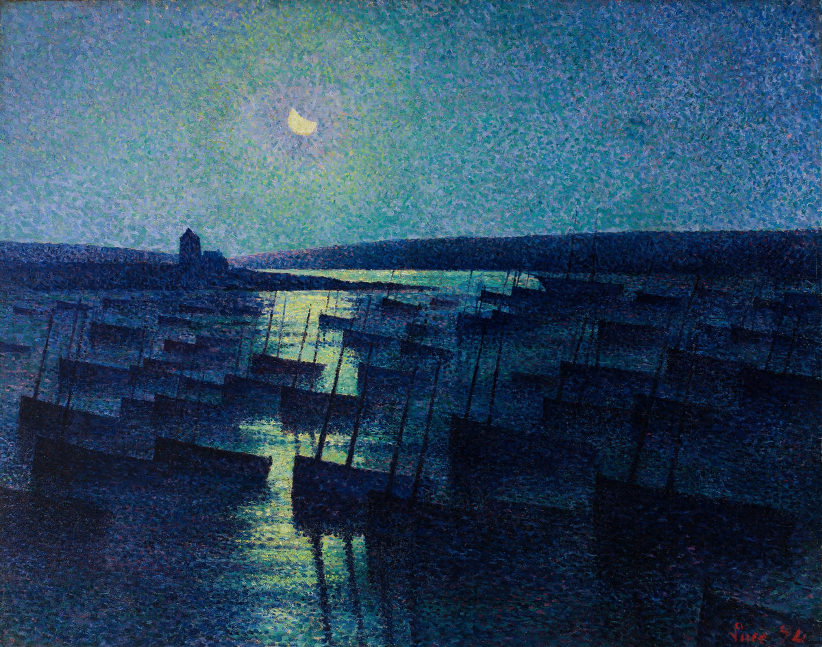 Maximilien Luce - Camaret, Moonlight and Fishing Boats (1894)