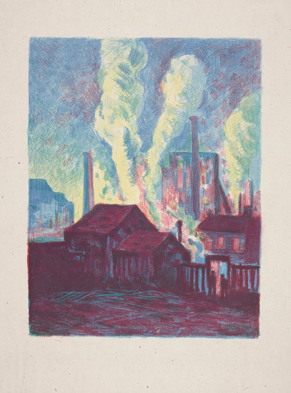 Maximilien Luce - Hochofen (Blast furnaces) (1898)