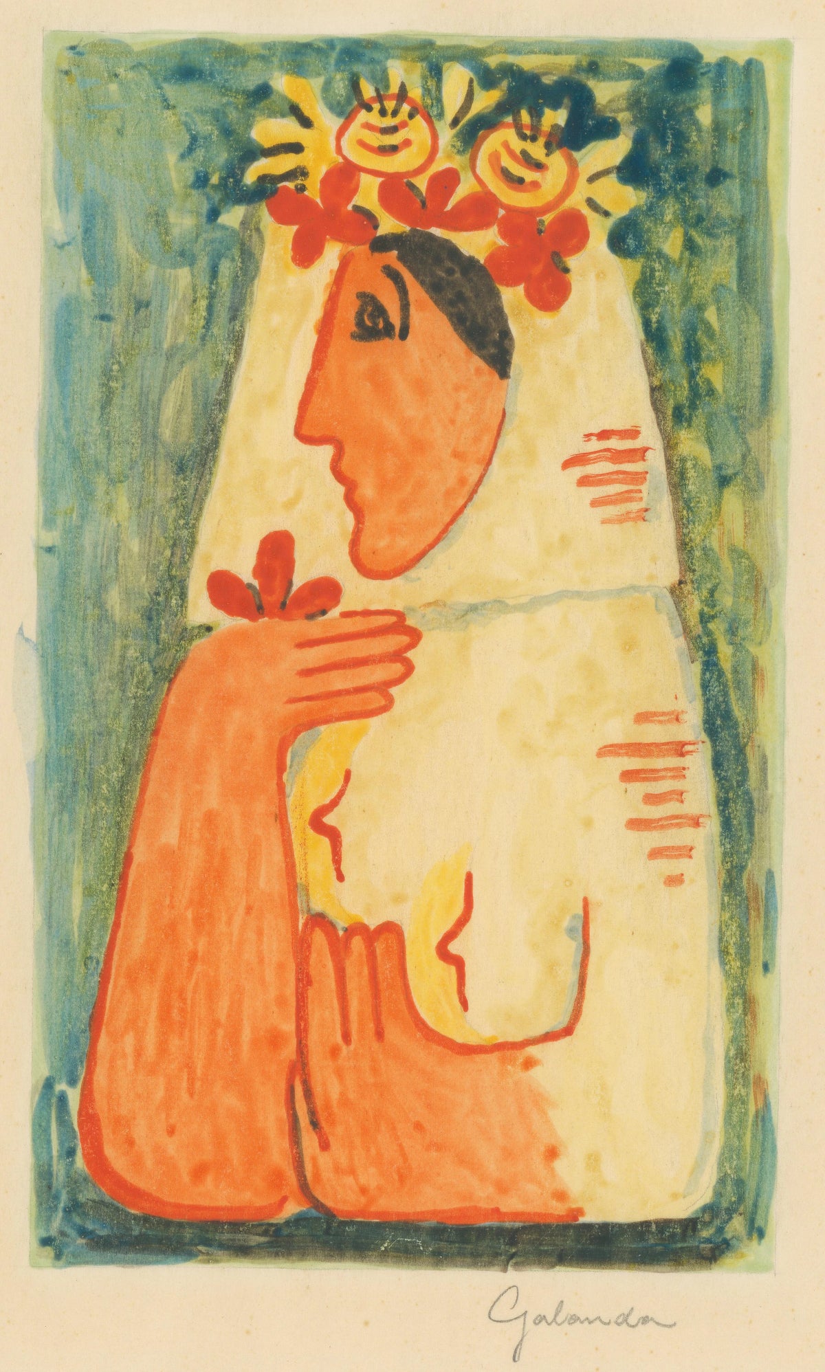 Mikuláš Galanda - Woman with a Garland (1937)