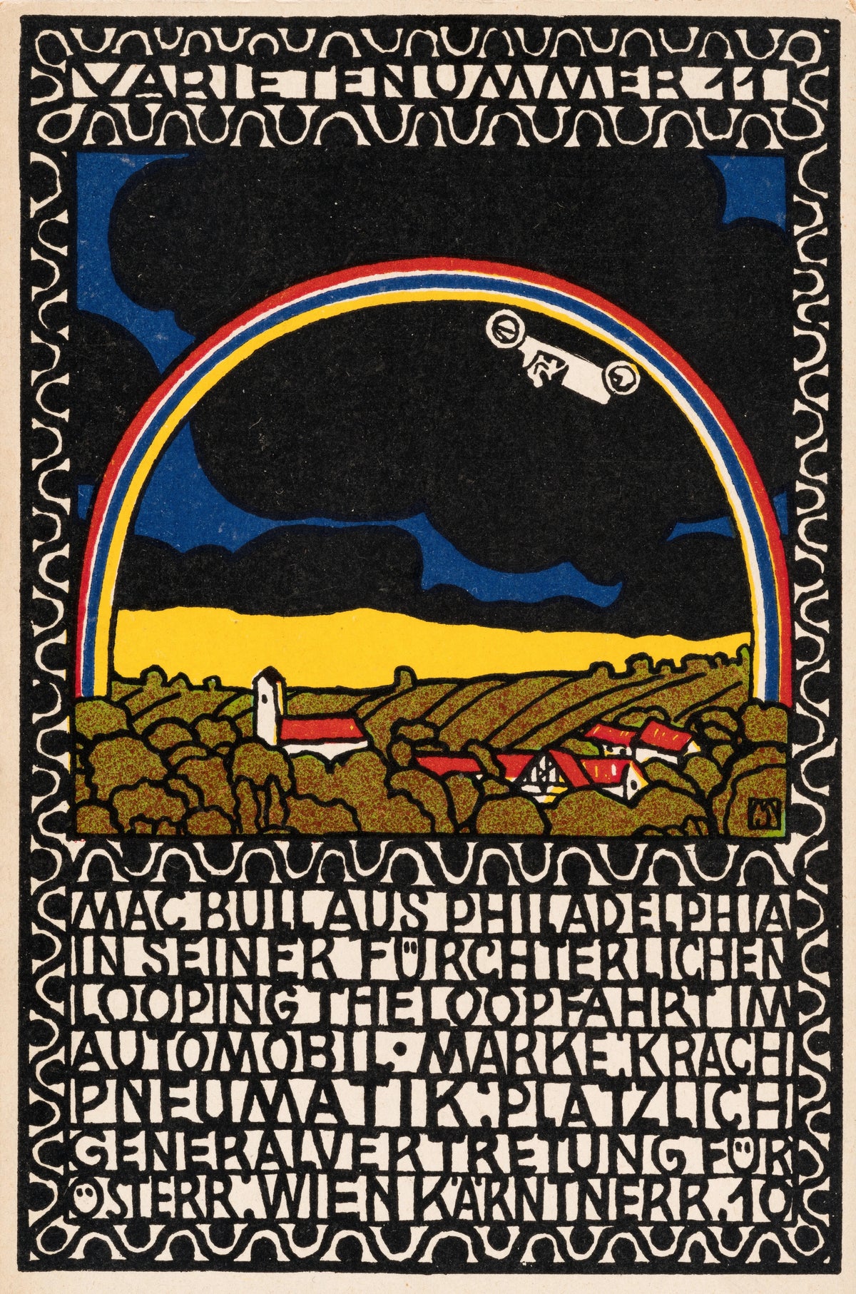 Moriz Jung - Nr. 93 Mac Bull from Philadelphia in His Frightful Loop-the-Loop Ride in His Car (1907)