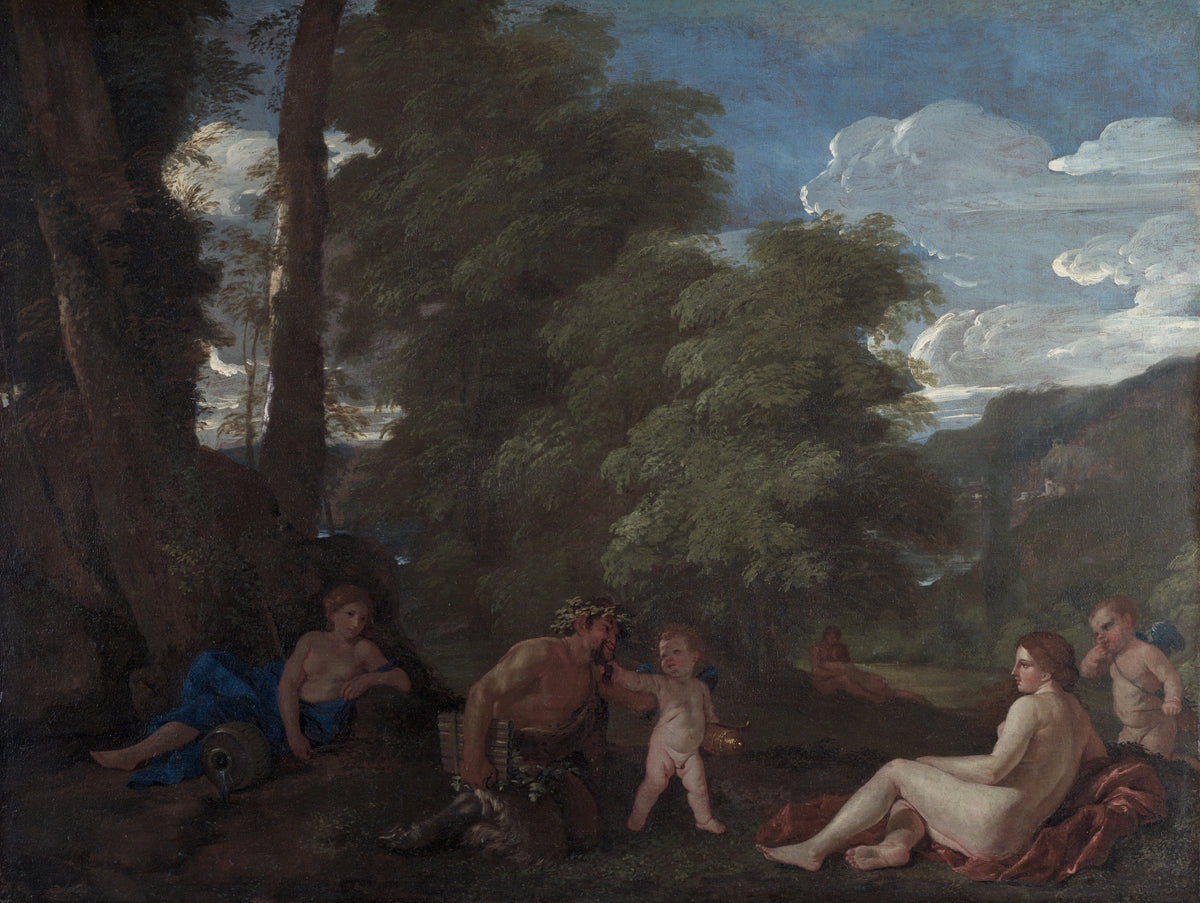 Nicolas Poussin - Nymphs and a Satyr (Amor Vincit Omnia) (circa 1625-1627)