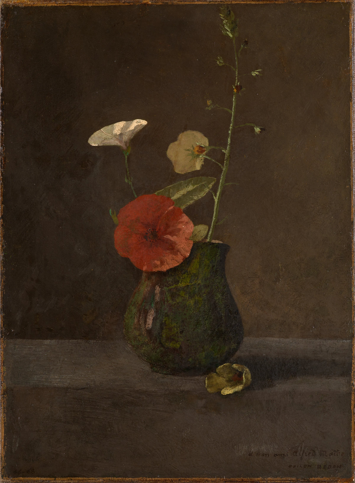 Odilon Redon - Blumenstilleben im grünen Krug (1866-1868)