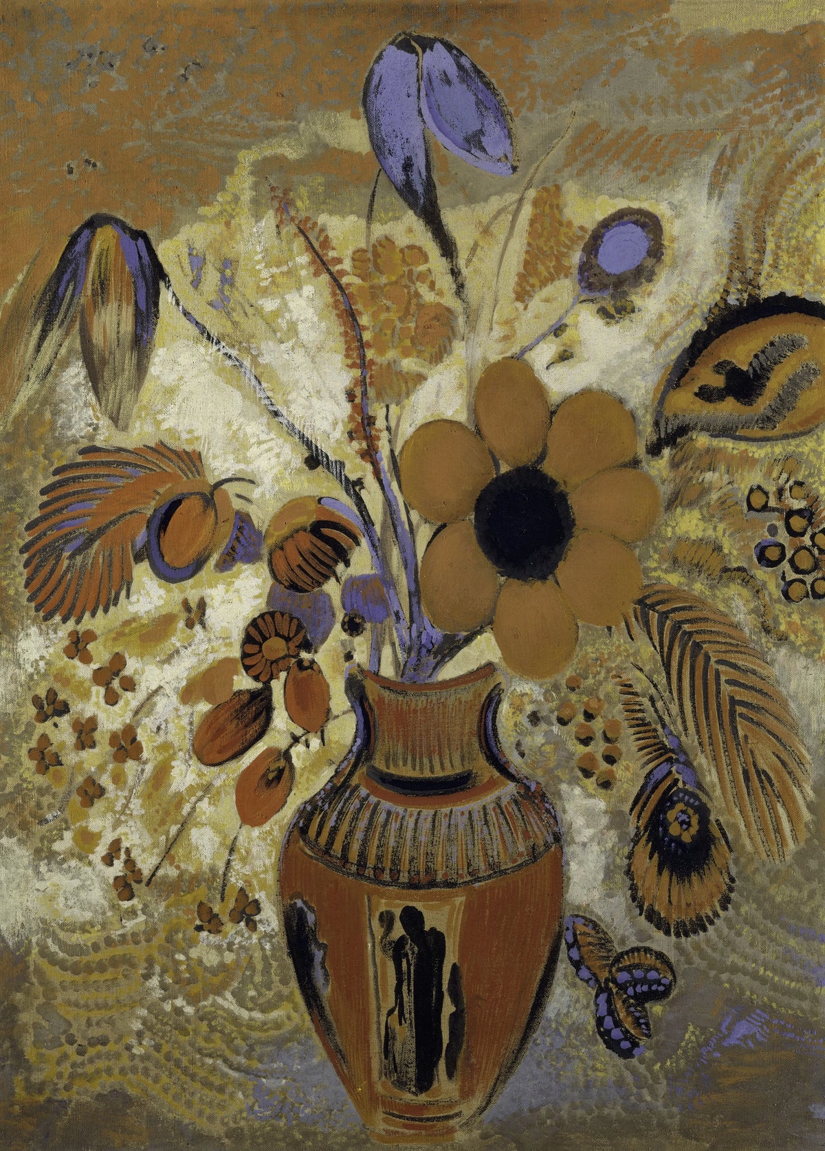 Odilon Redon - Etruscan Vase with Flowers (1900-1910)