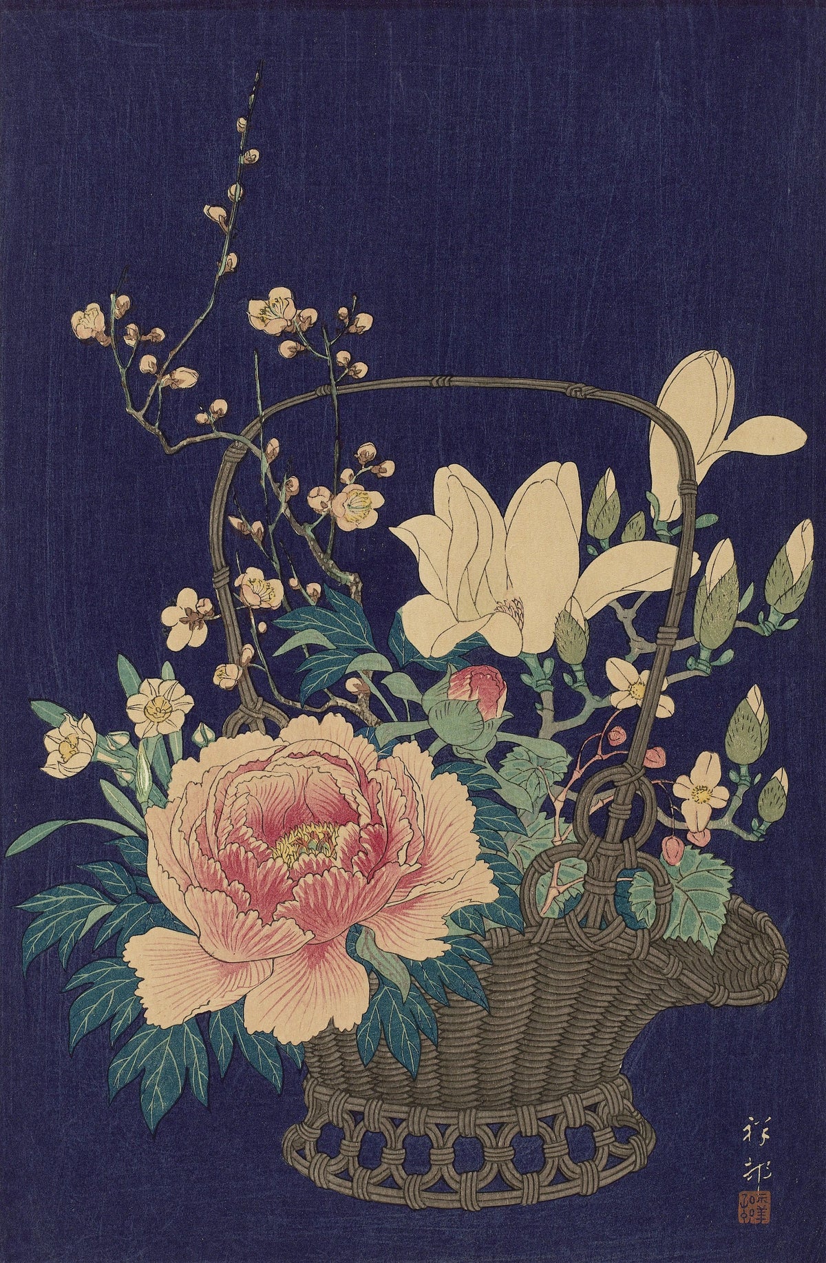 Ohara Koson - Bamboo Flowerbasket (1932)