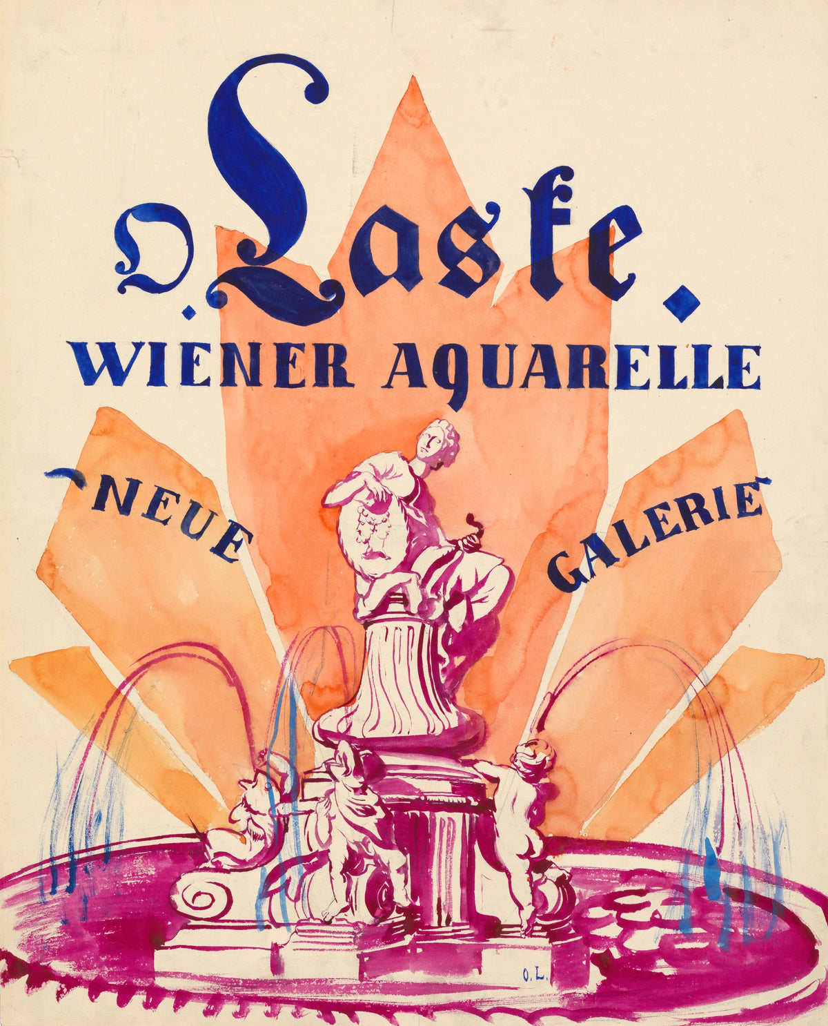 Oskar Laske - Ausstellungsplakat - Oskar Laske, Wiener Aquarelle. Neue Galerie (1927)