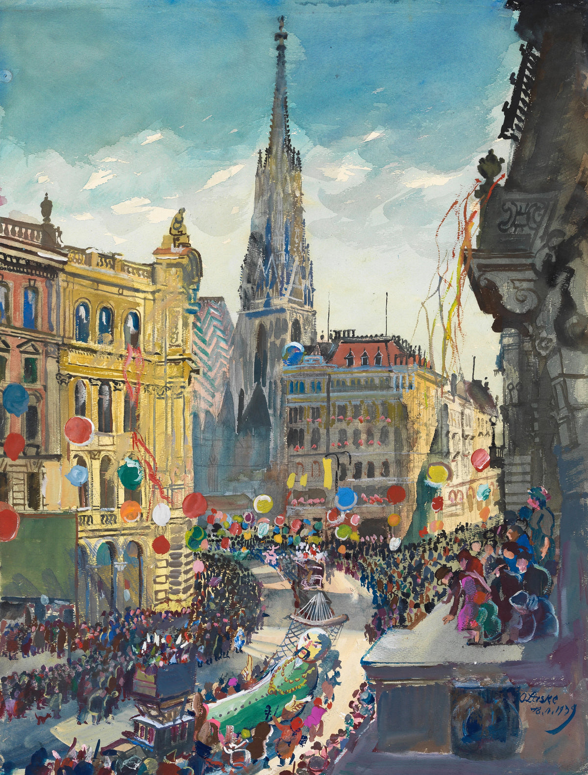Oskar Laske - Faschingszug in Wien am 18. Februar 1939 (1939)