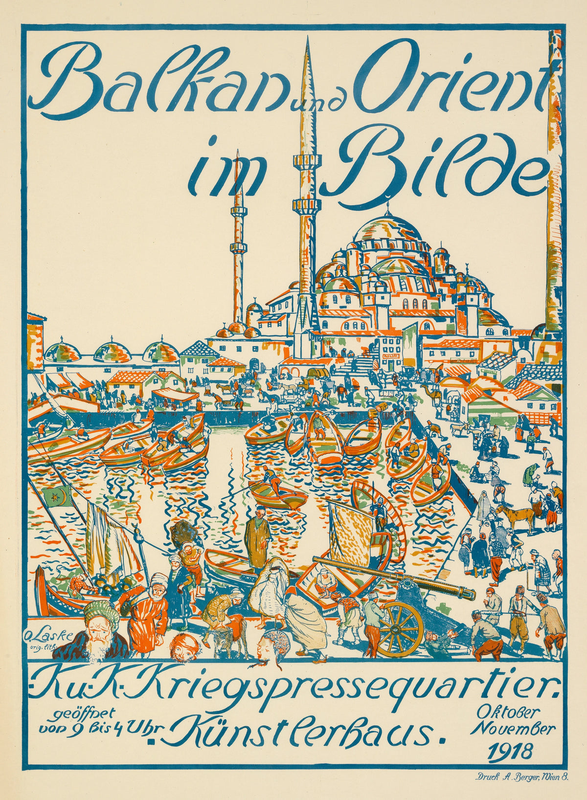 Oskar Laske - Plakat der Ausstellung 'Balkan und Orient im Bilde' im Künstlerhaus in Wien (1918)