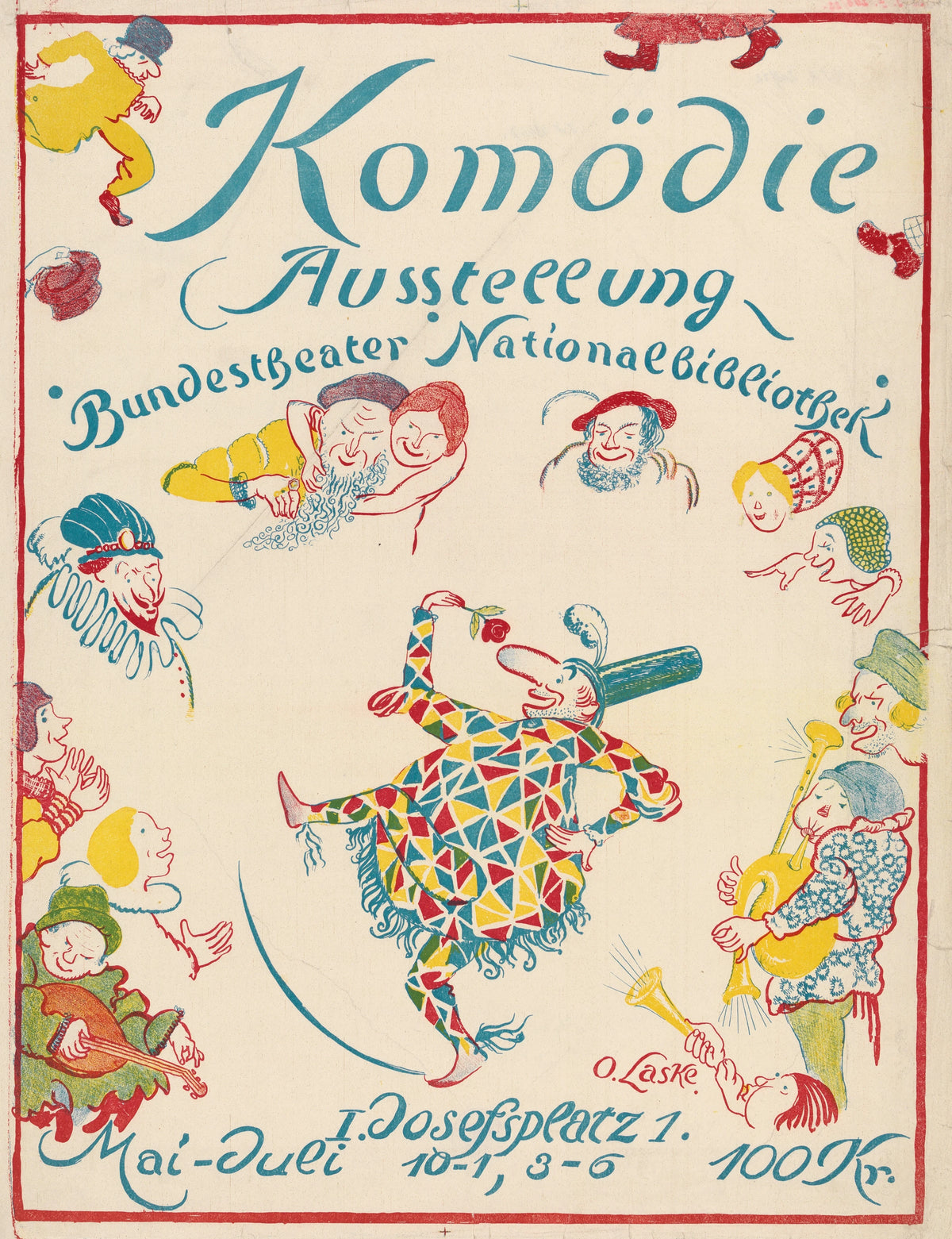 Oskar Laske - Plakate der Ausstellung 'Komödie' in der Nationalbibliothek (1922)
