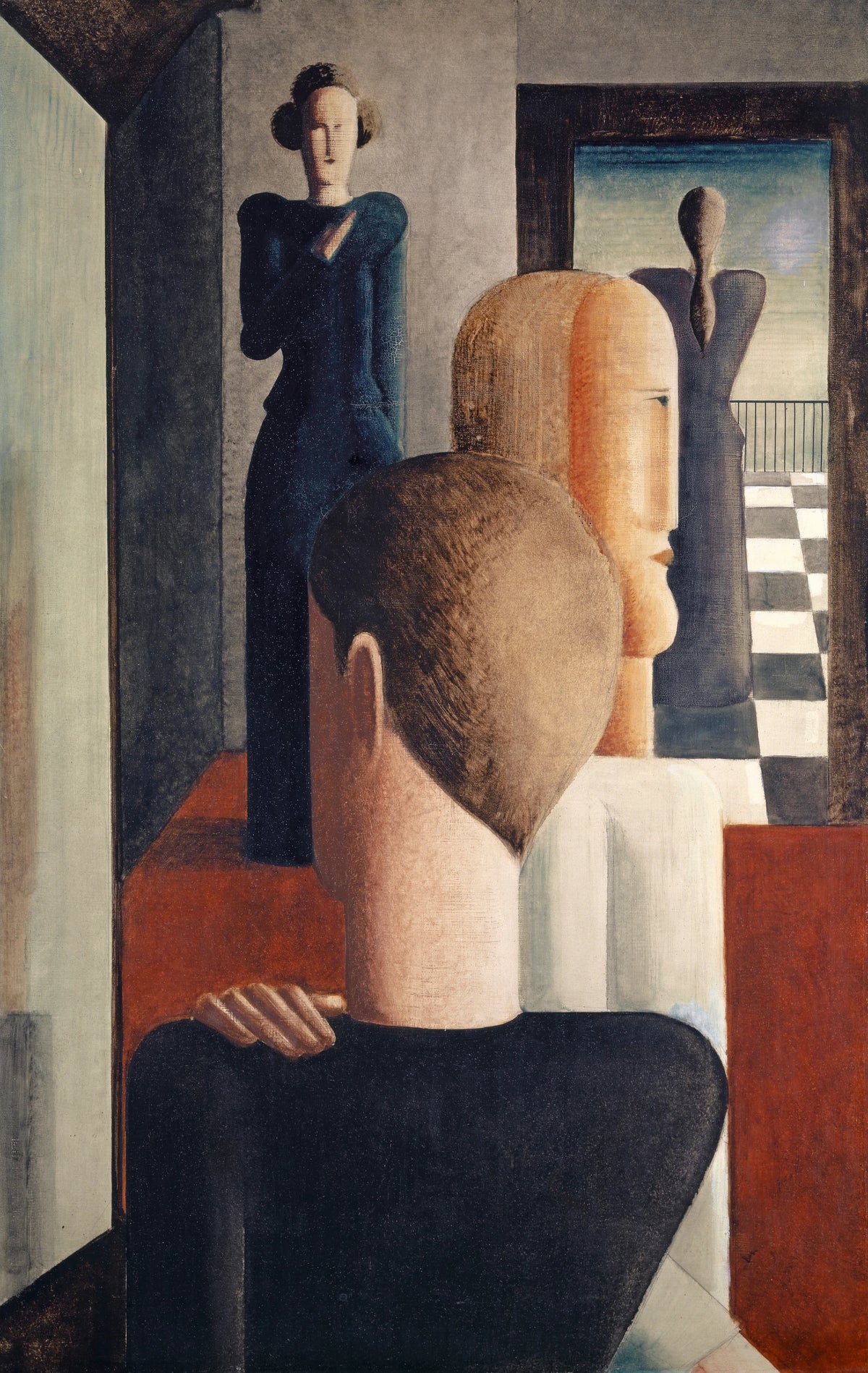 Oskar Schlemmer - Interior with Five Figures, Roman (1925)