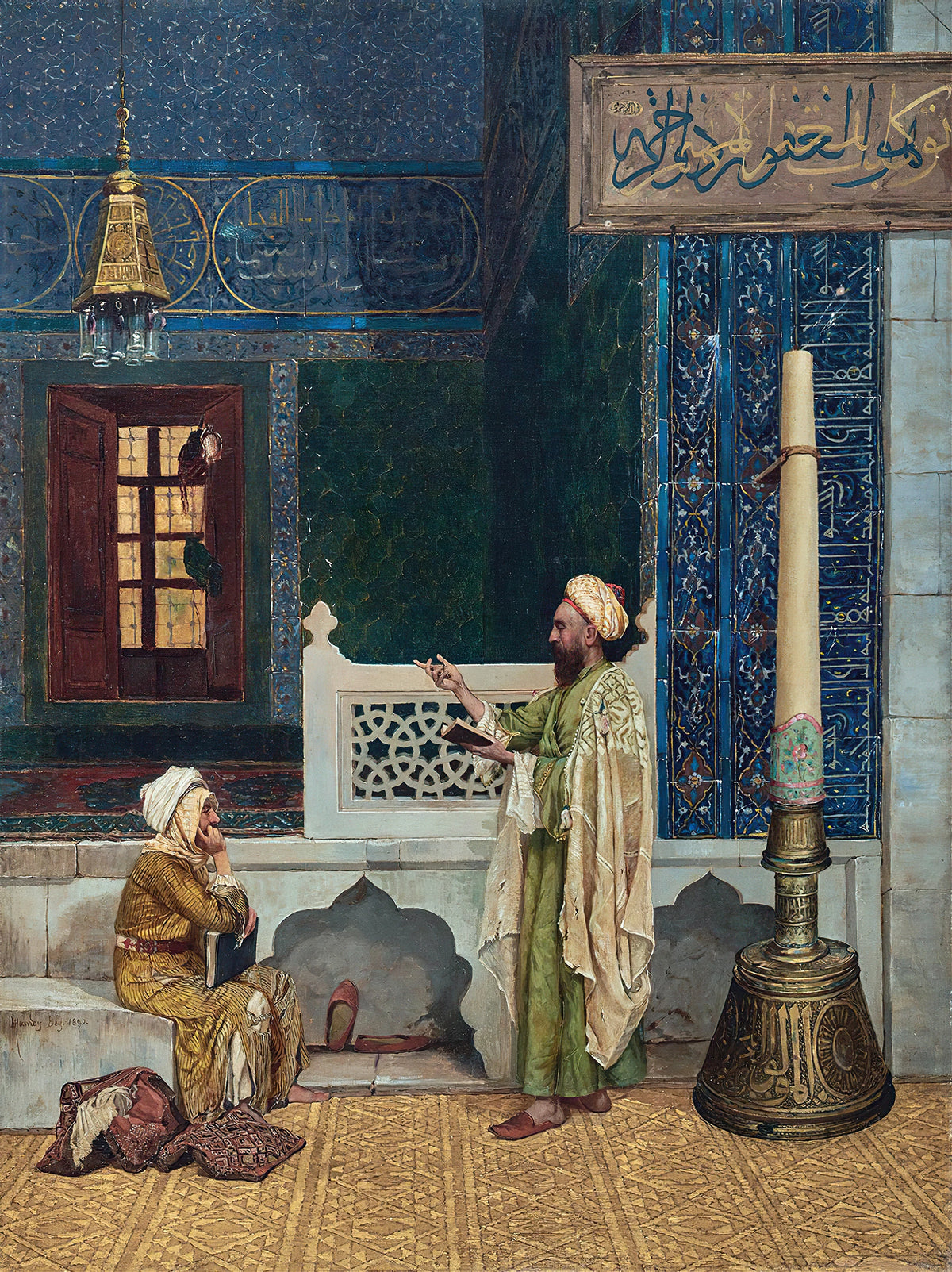 Osman Hamdi Bey - Yeşil Cami'de Kur'an Dersi (1890)