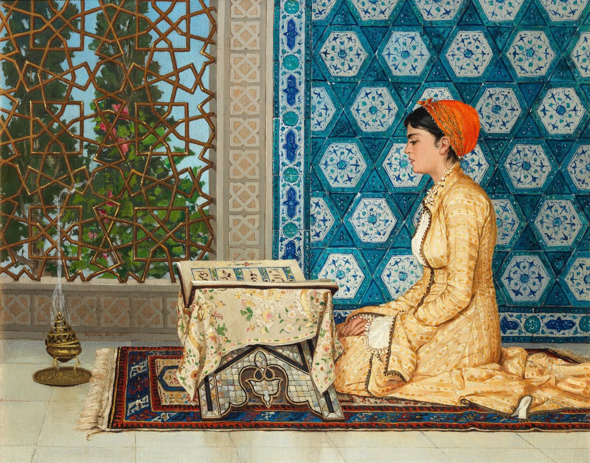 Osman Hamdi Bey - Kur'an Okuyan Kız (c. 1880)