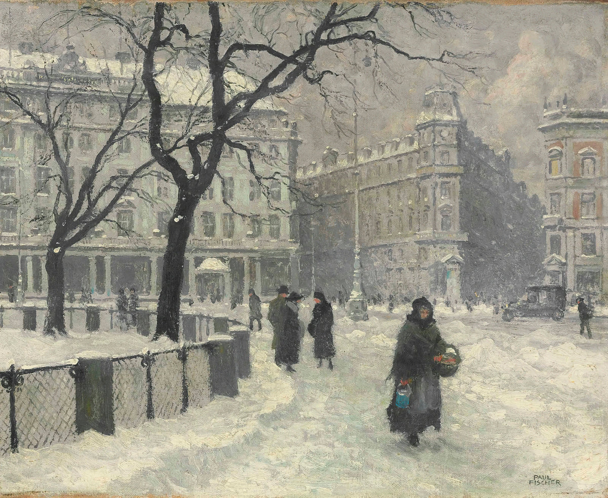 Paul Fischer - Kongens Nytorv, Copenhagen In Winter