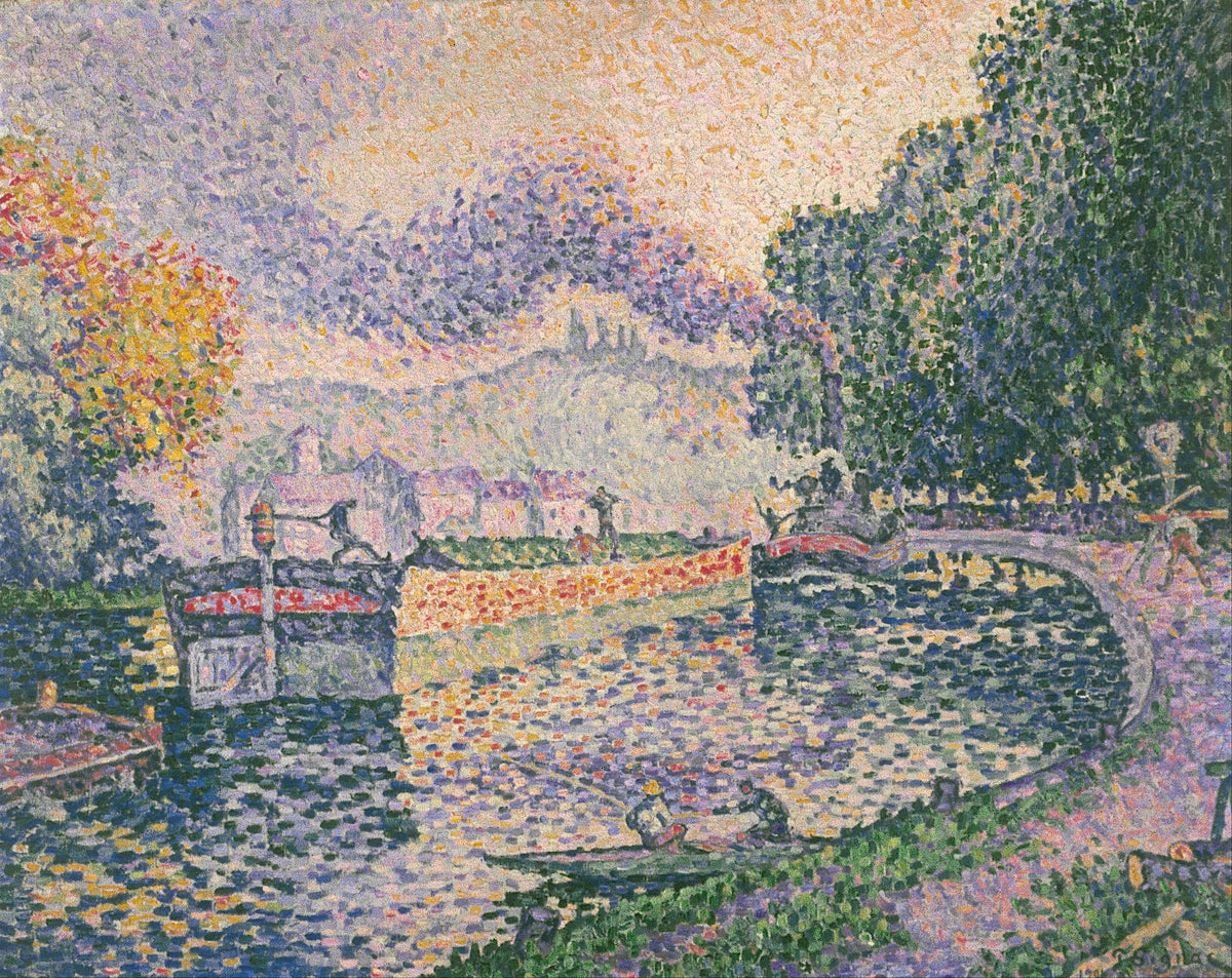 Paul Signac - The Tugboat, Canal in Samois (1901)