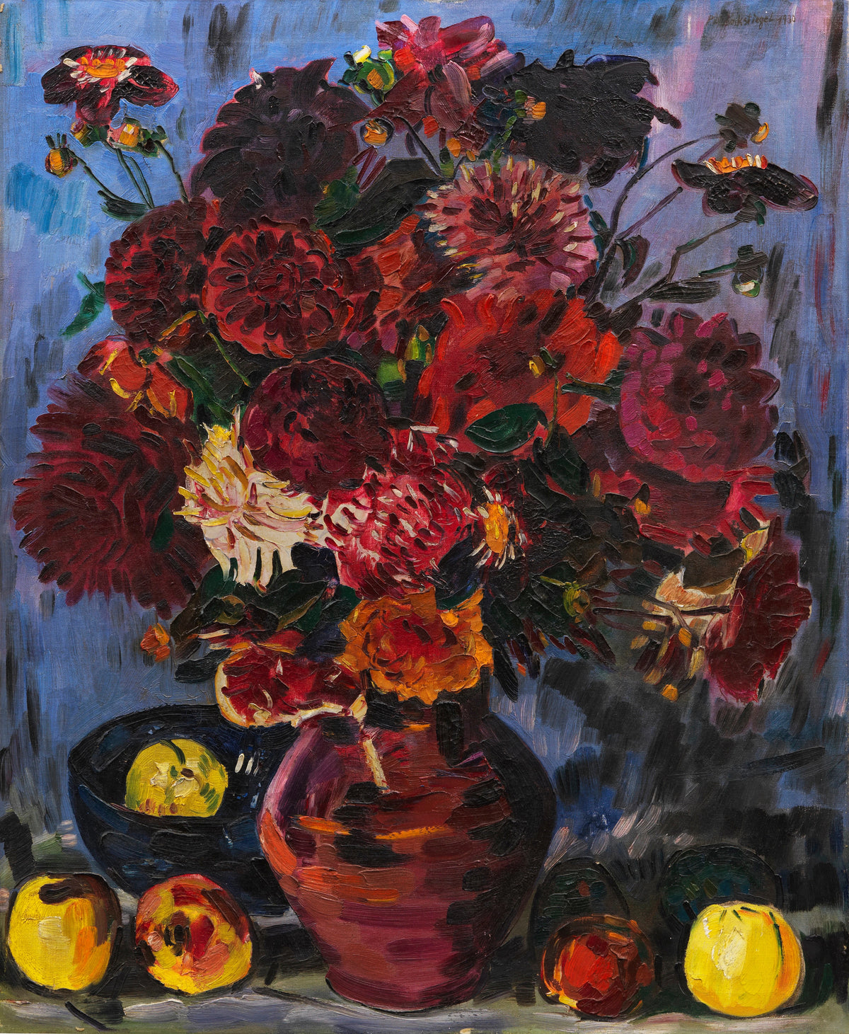 Peter August Böckstiegel - Stillleben mit Dahlien (1930)
