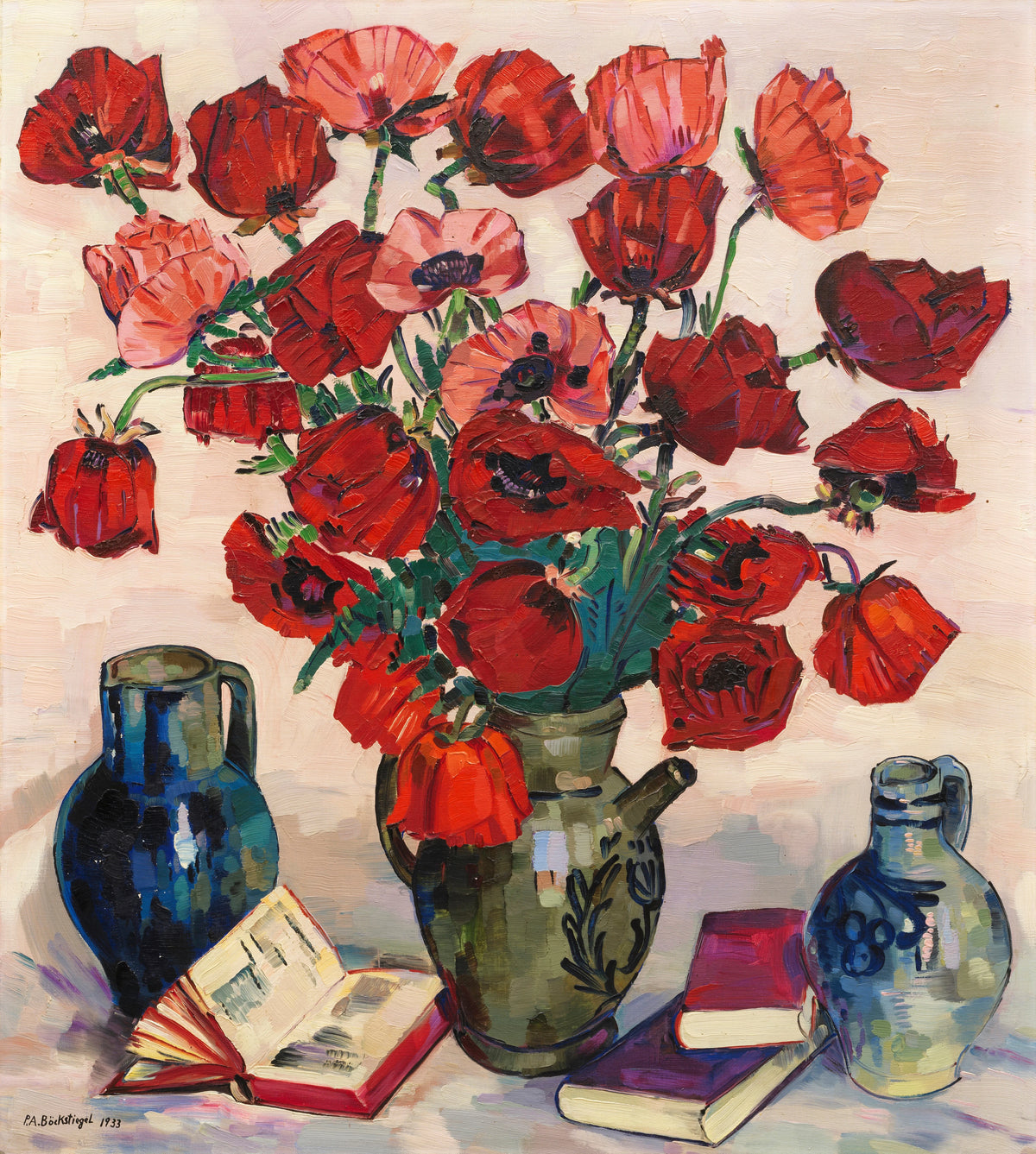 Peter August Böckstiegel - Stillleben mit Mohnblumen (1933)