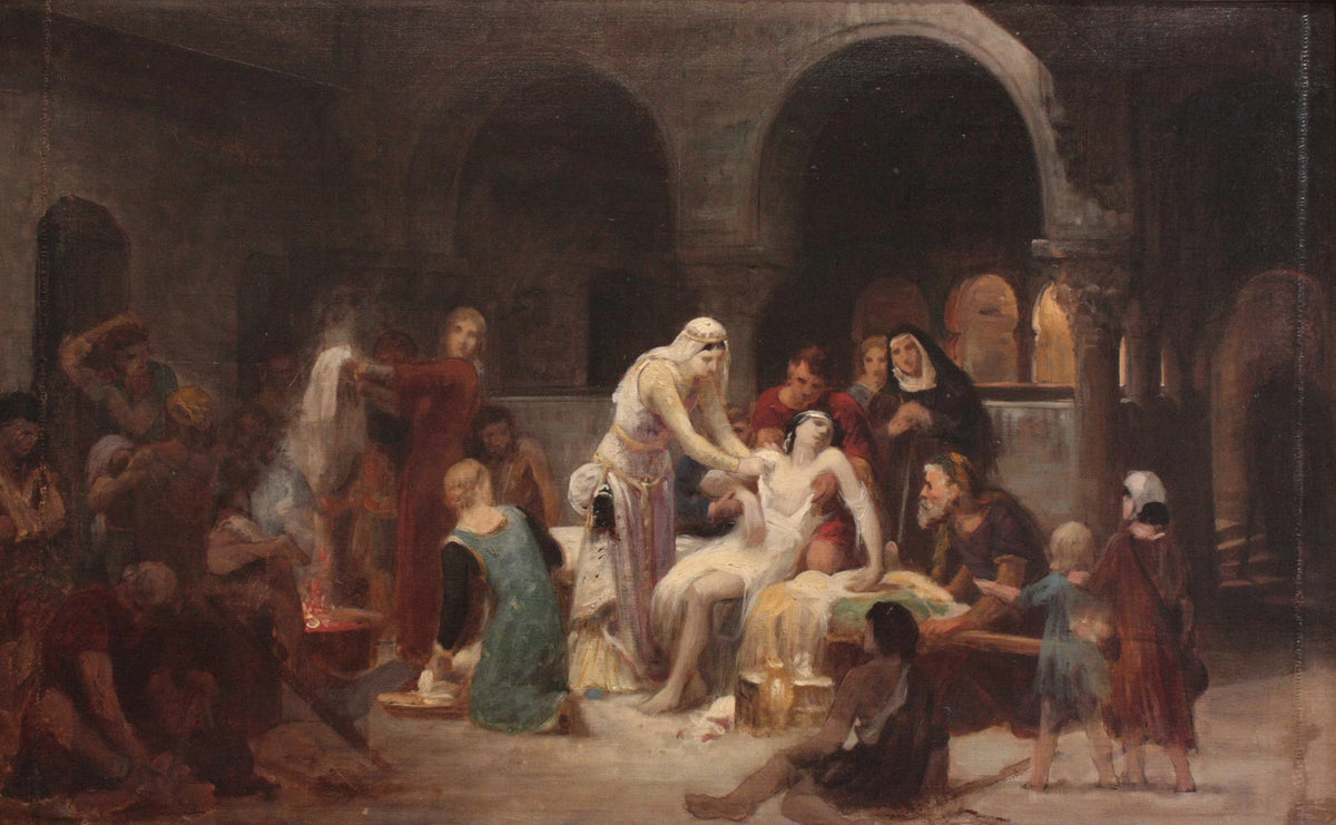 Pierre-Auguste Cot - Sainte Elisabeth de Hongrie soignant les malades (circa 1883)