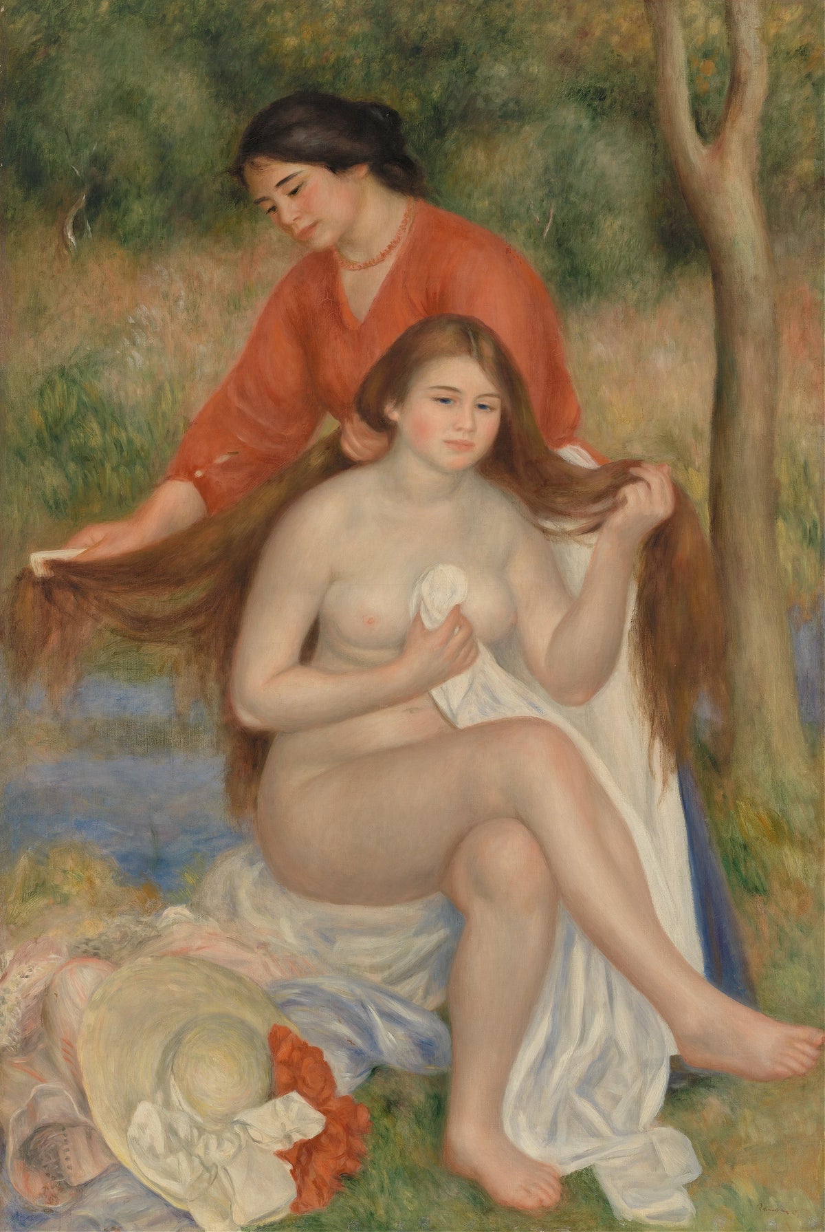 Pierre-Auguste Renoir - Bather and Maid (La Toilette de la baigneuse) (1900-1901)