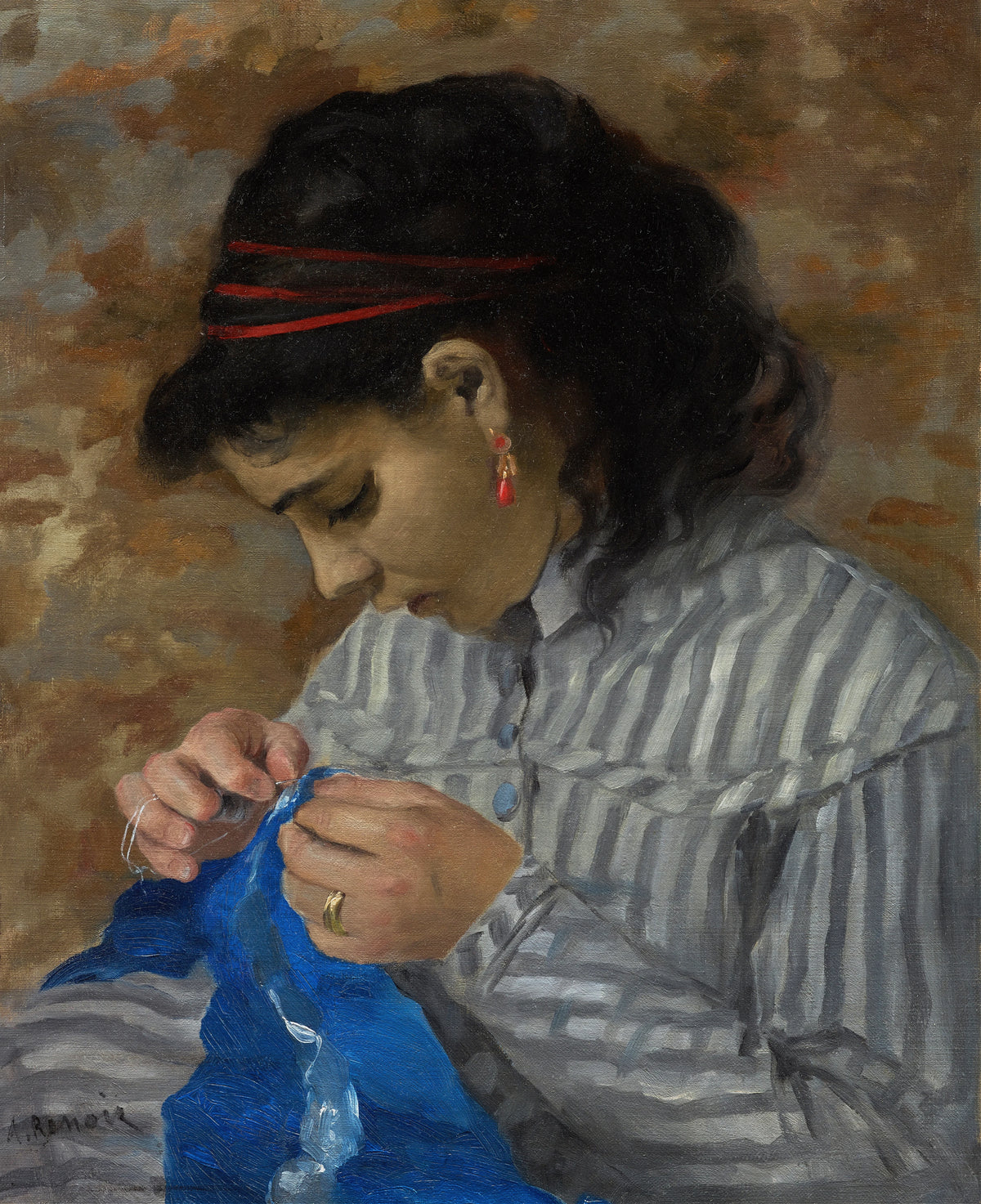 Pierre-Auguste Renoir - Lise Sewing (circa 1867-1868)