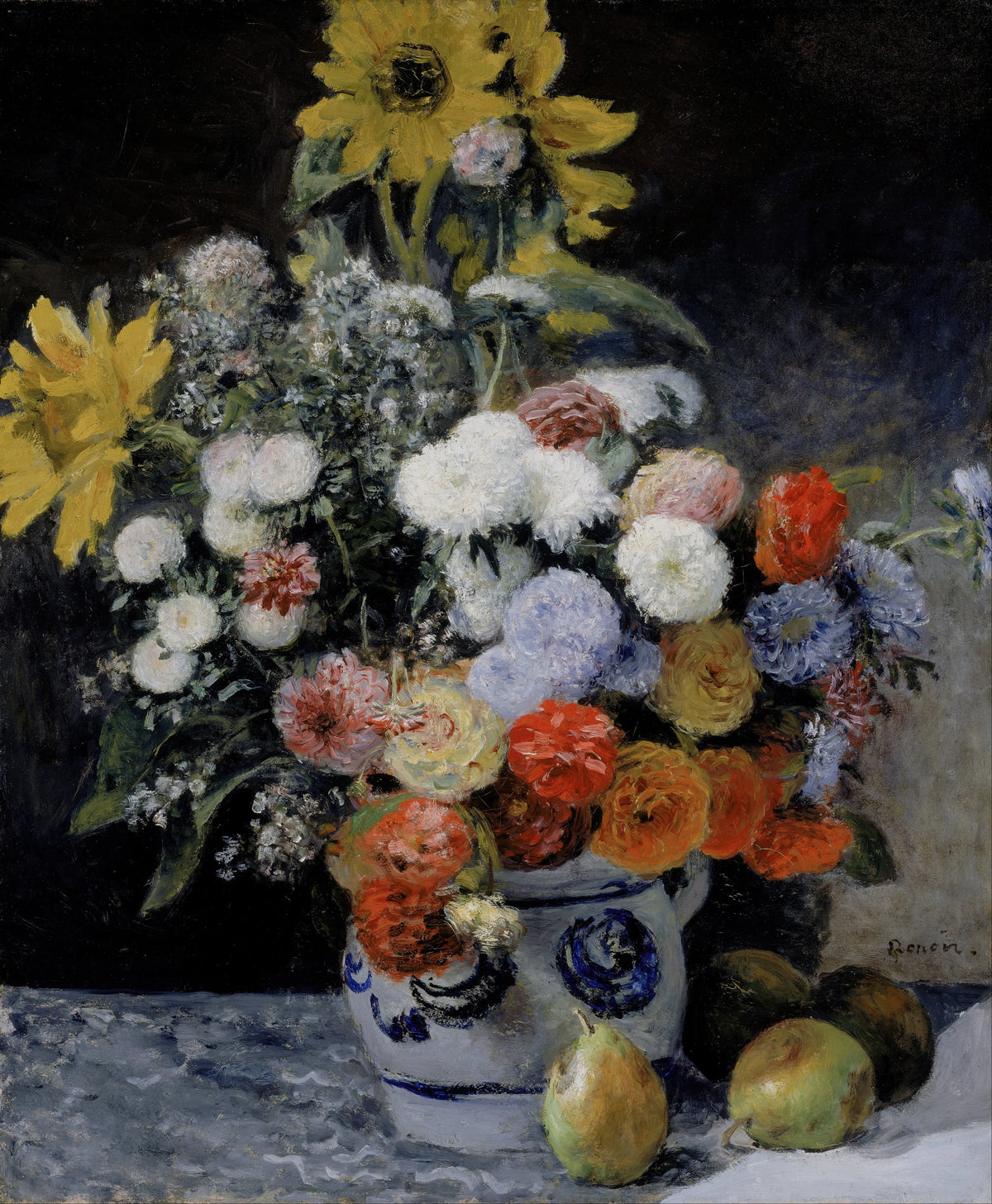 Pierre-Auguste Renoir - Mixed Flowers in an Earthenware Pot (about 1869)