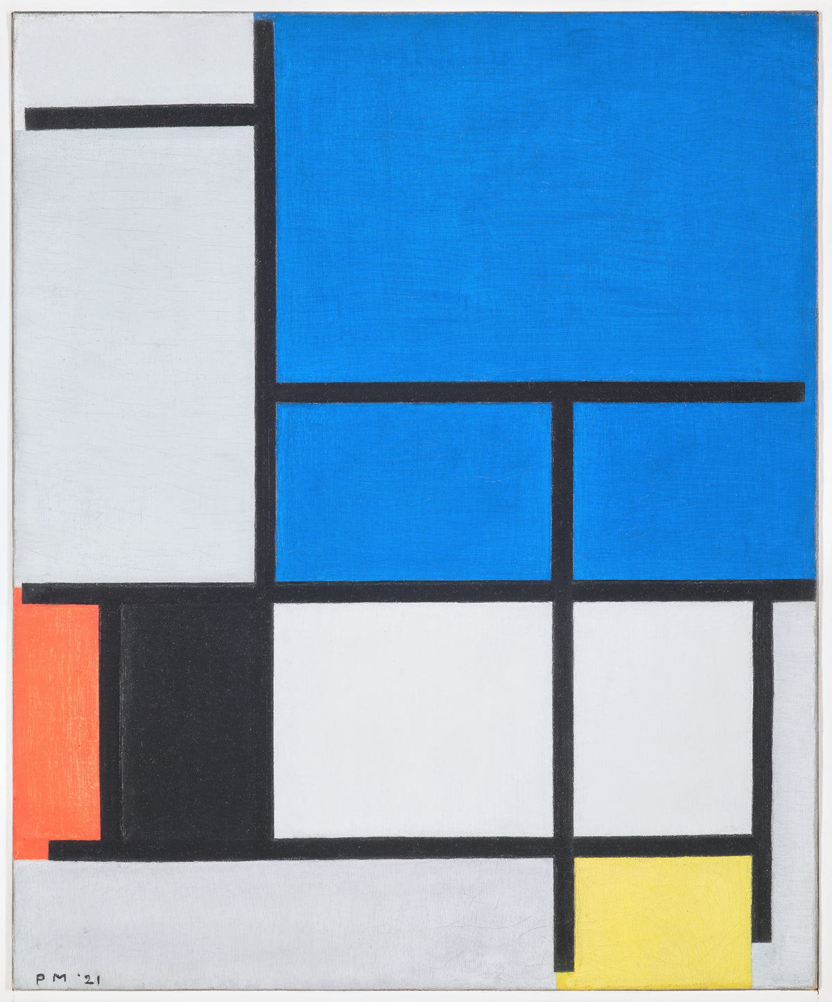 Piet Mondrian - Composition with Large Blue Plane, Red, Black, Yellow, and Gray (1921)