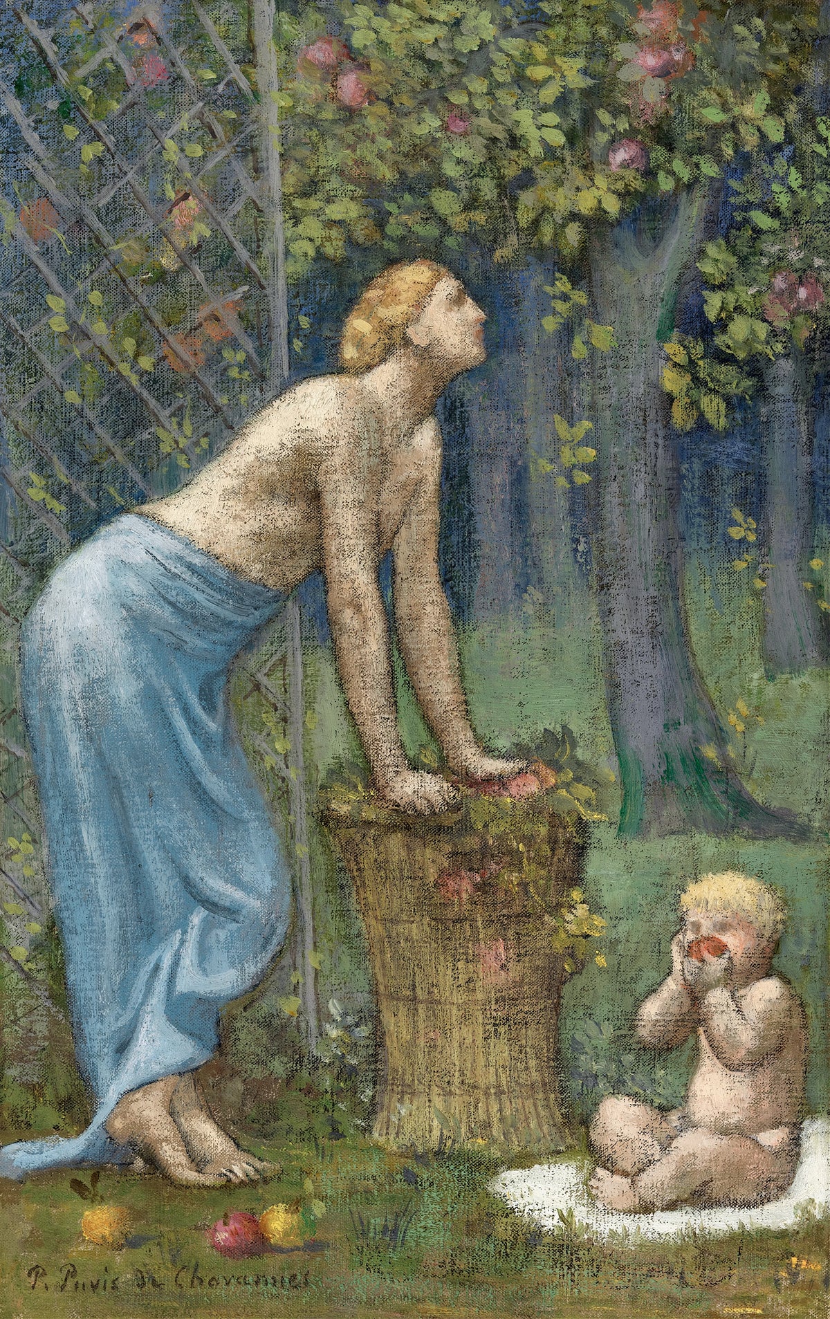 Puvis de Chavannes - Recolte des Pommes (circa 1890)