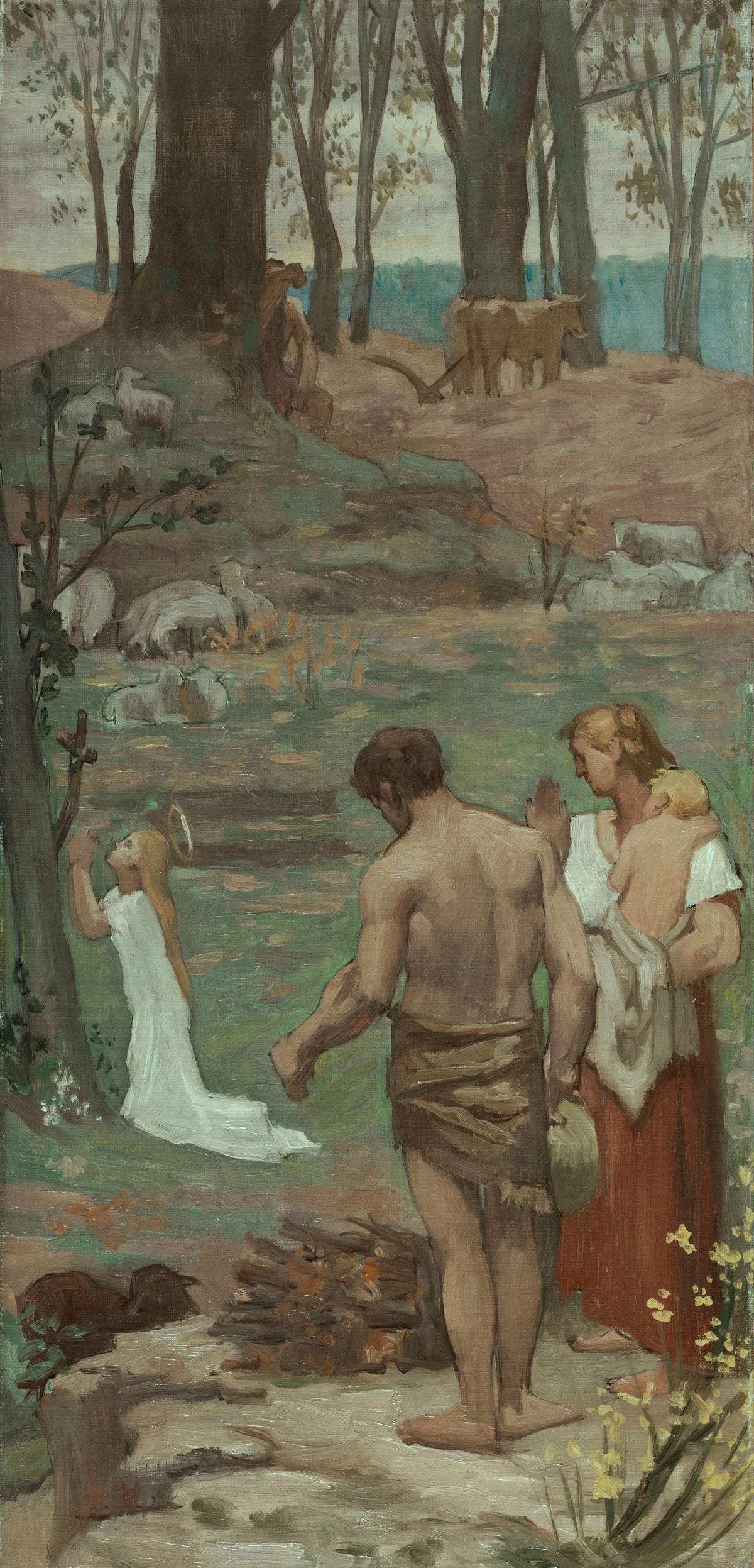 Puvis de Chavannes - Sainte Geneviève enfant en prière (1877)