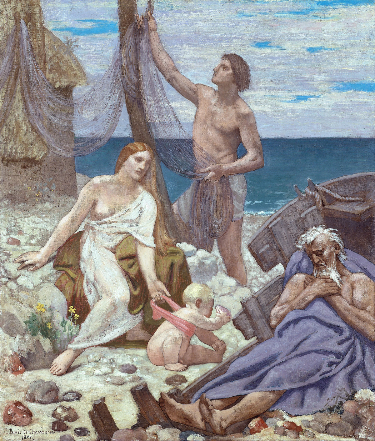 Puvis de Chavannes - The Fisherman's Family (1887)