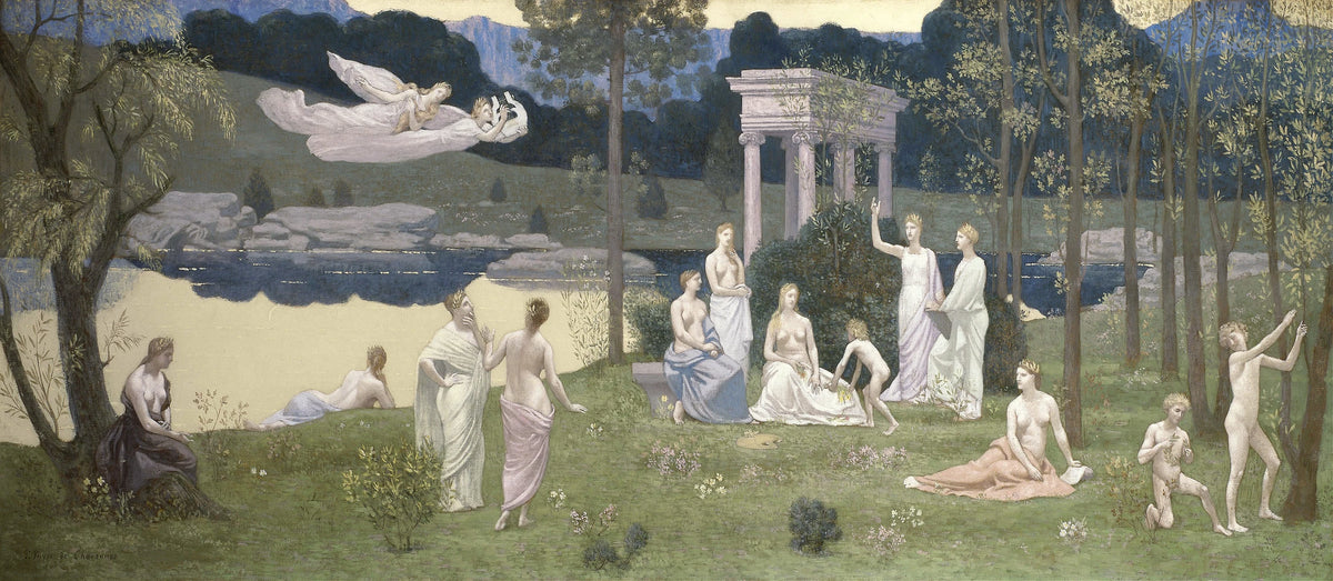 Puvis de Chavannes - The Sacred Grove, Beloved of The Arts and The Muses (1884)