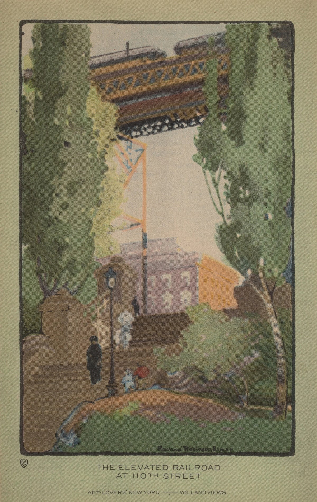 Rachael Robinson Elmer - The Elevated Railroad at 110th Street (1914)