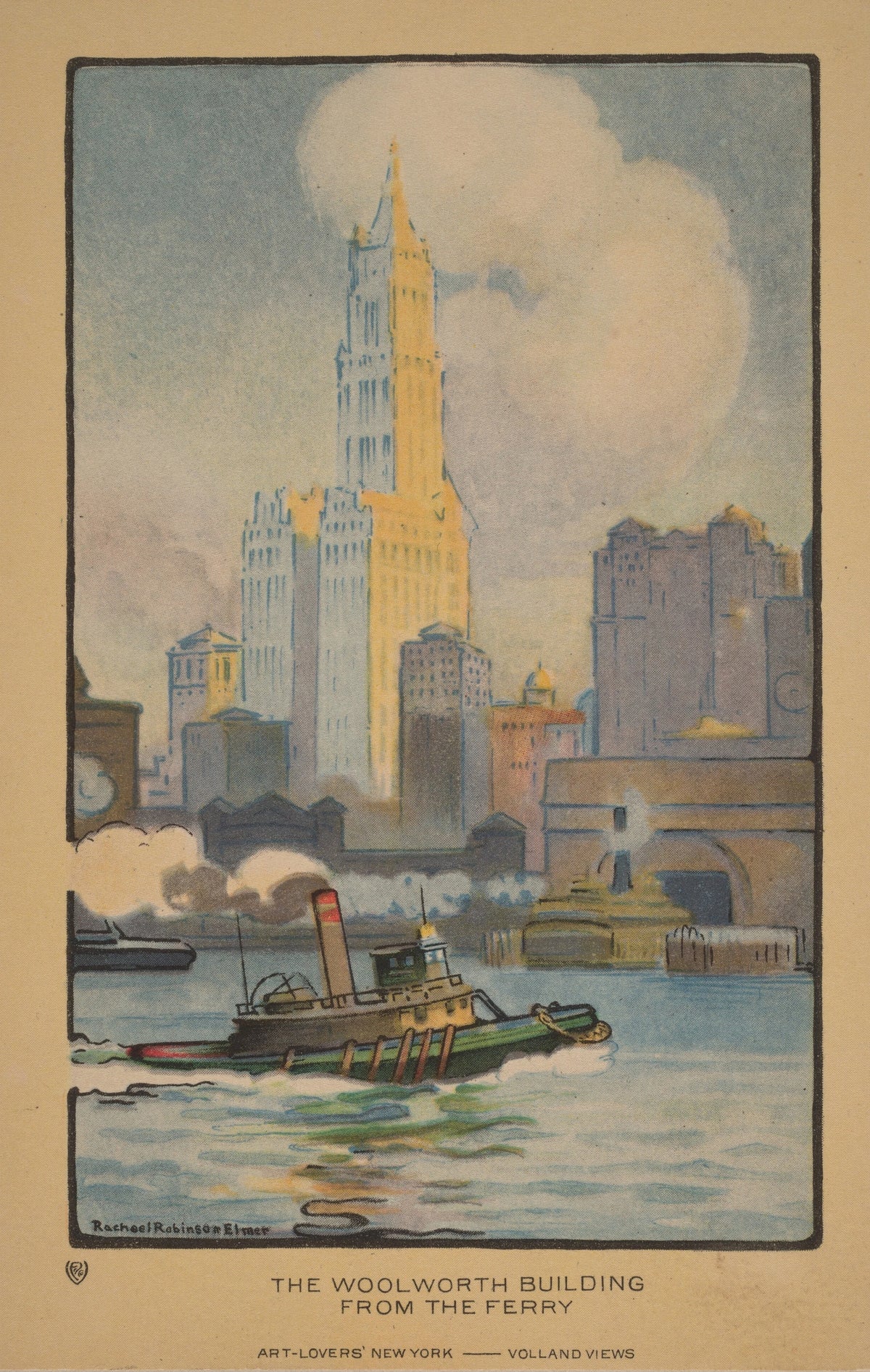 Rachael Robinson Elmer - The Woolworth Building from the Ferry (1914)