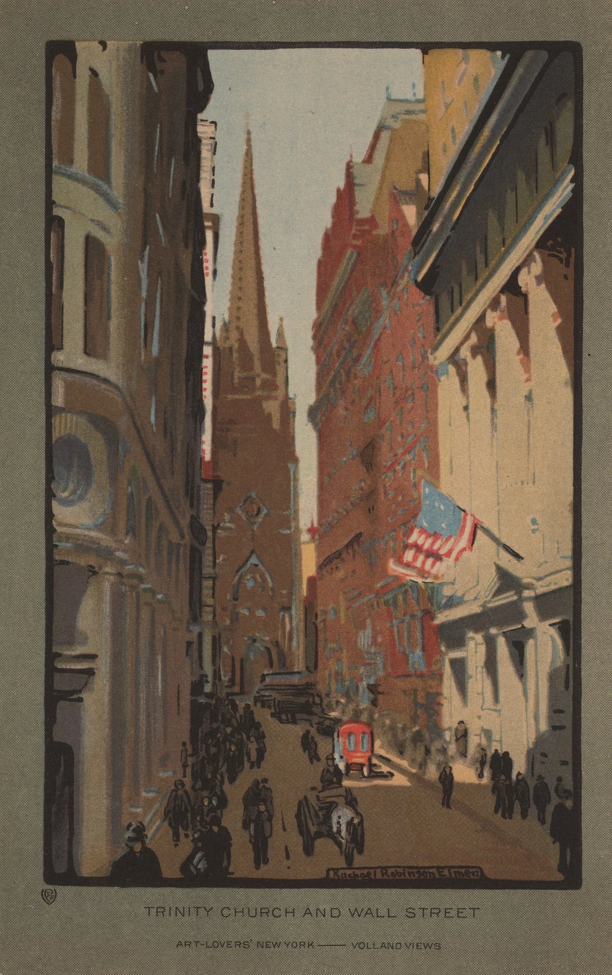 Rachael Robinson Elmer - Trinity Church and Wall Street (1914)
