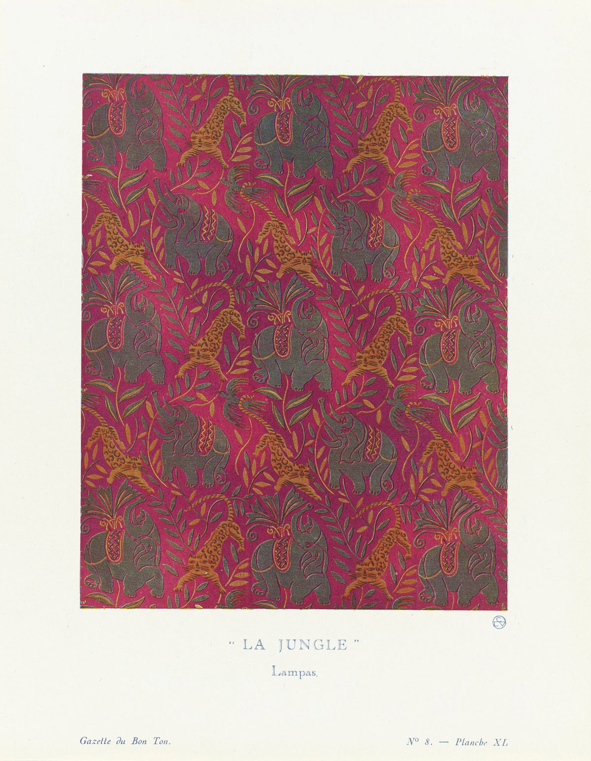 Raoul Dufy - Gazette du Bon Ton - La jungle, Lampas (1920)