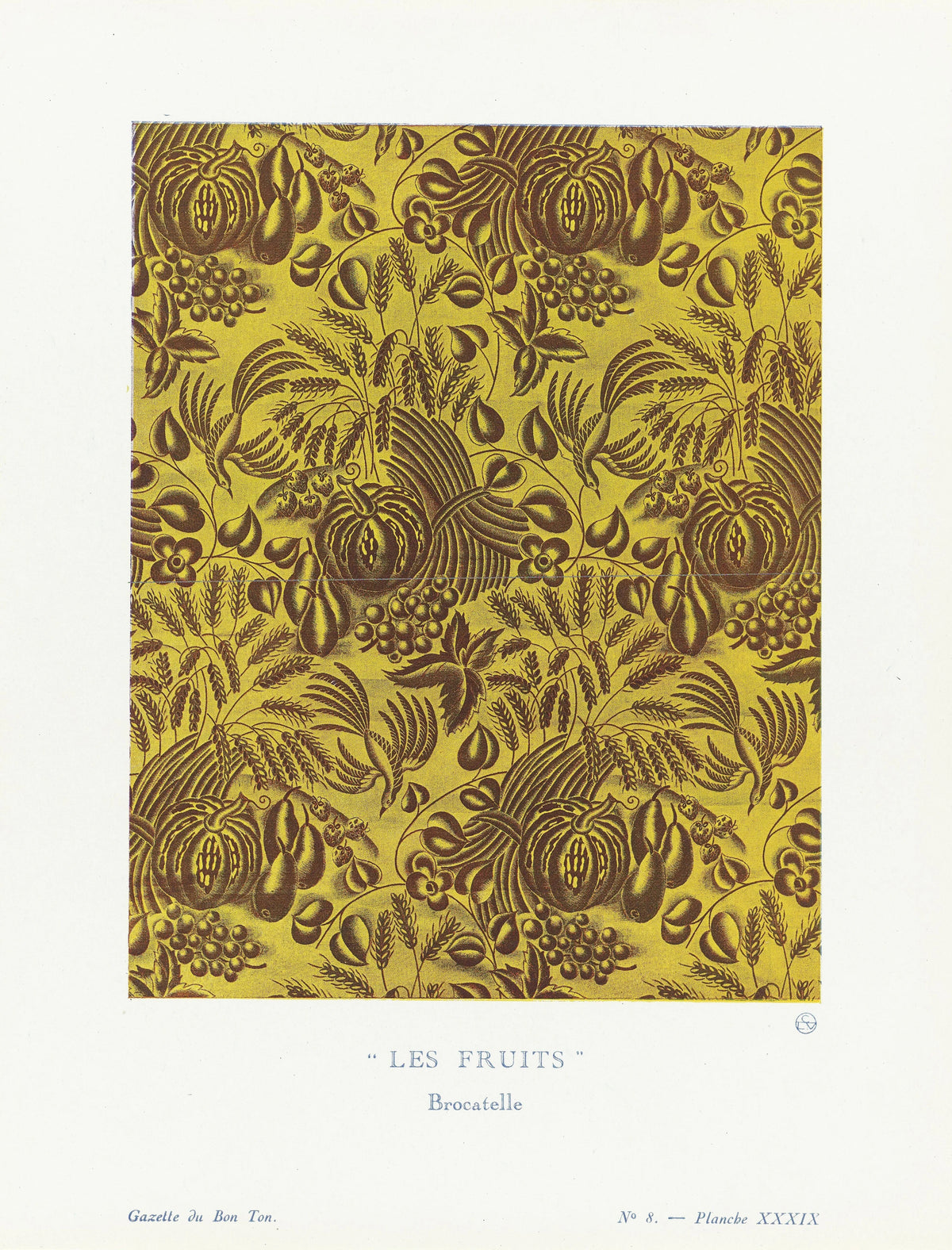 Raoul Dufy - Gazette du Bon Ton - Les fruits, Brocatelle (1920)