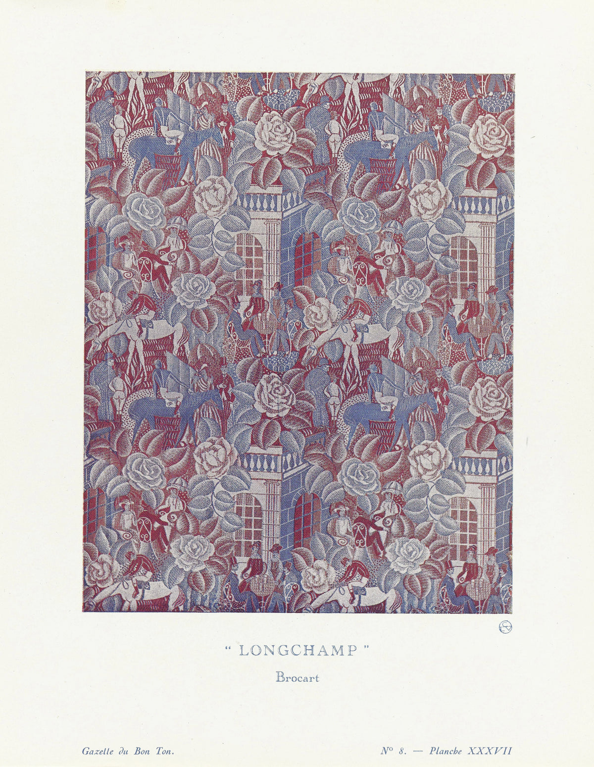 Raoul Dufy - Gazette du Bon Ton - Longchamp, Brocart (1920)