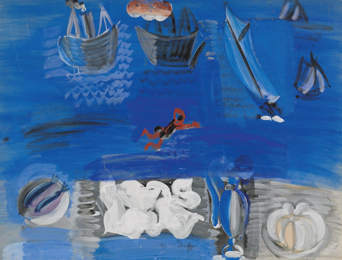 Raoul Dufy - Nature morte et bateaux (circa 1923)