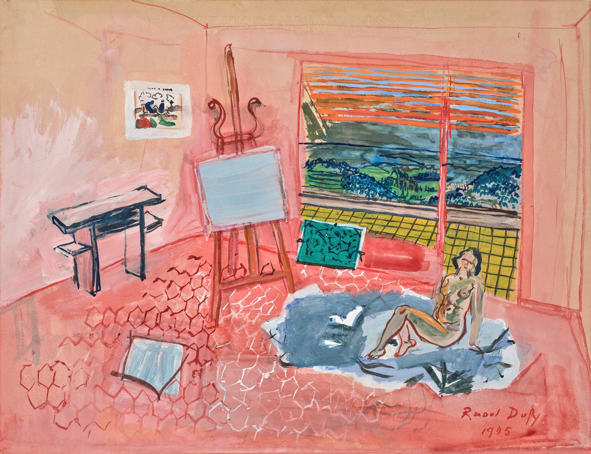 Raoul Dufy - Nu dans l'atelier rouge de Vence (1945)