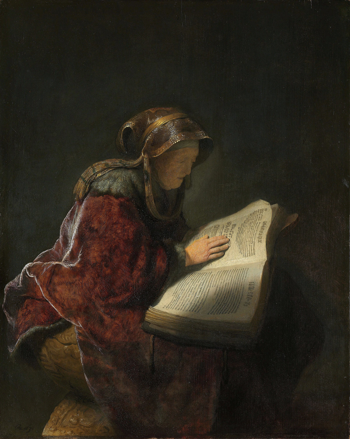 Rembrandt van Rijn - Old Woman Reading (1631)